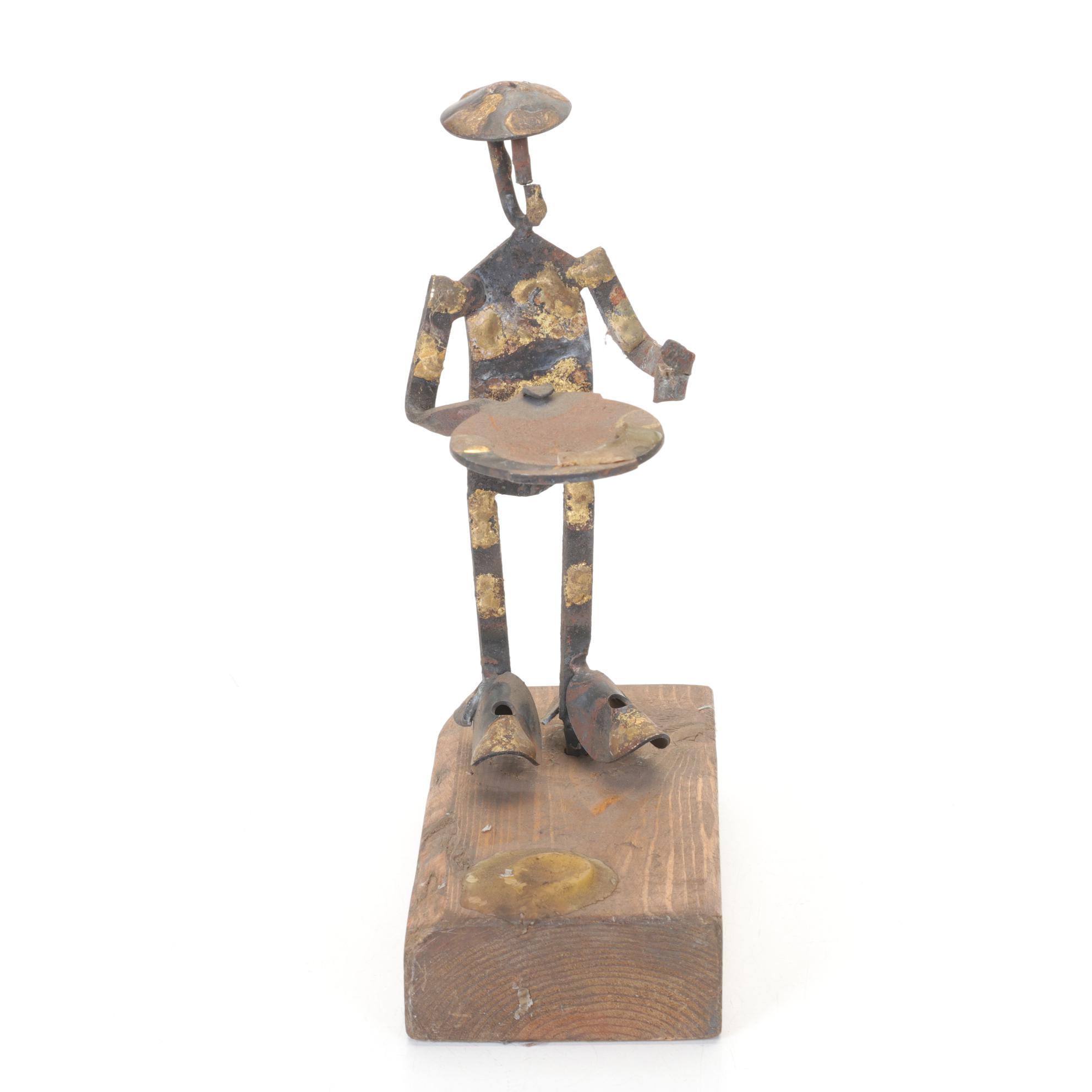 Bob Ragland Sculpted Figural Candle Holders, Late 20th Century