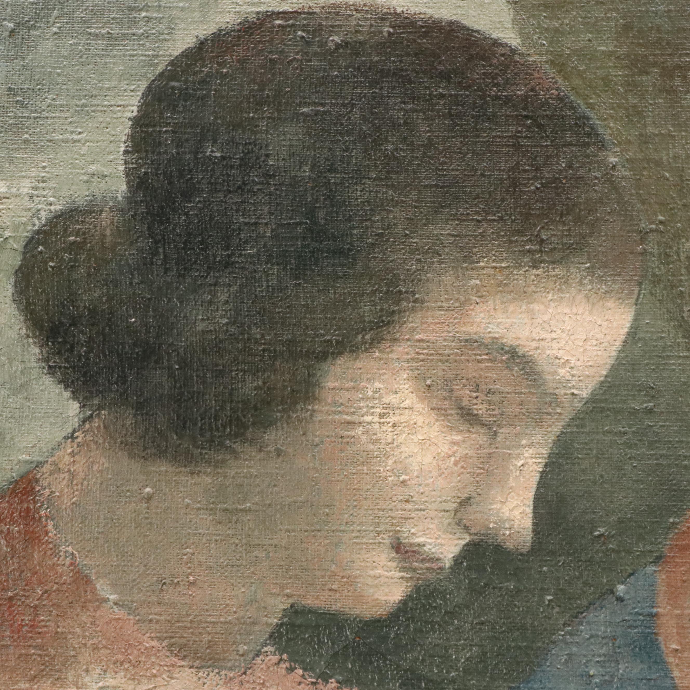 Roland Oudot Oil Painting of Women and Children in Landscape