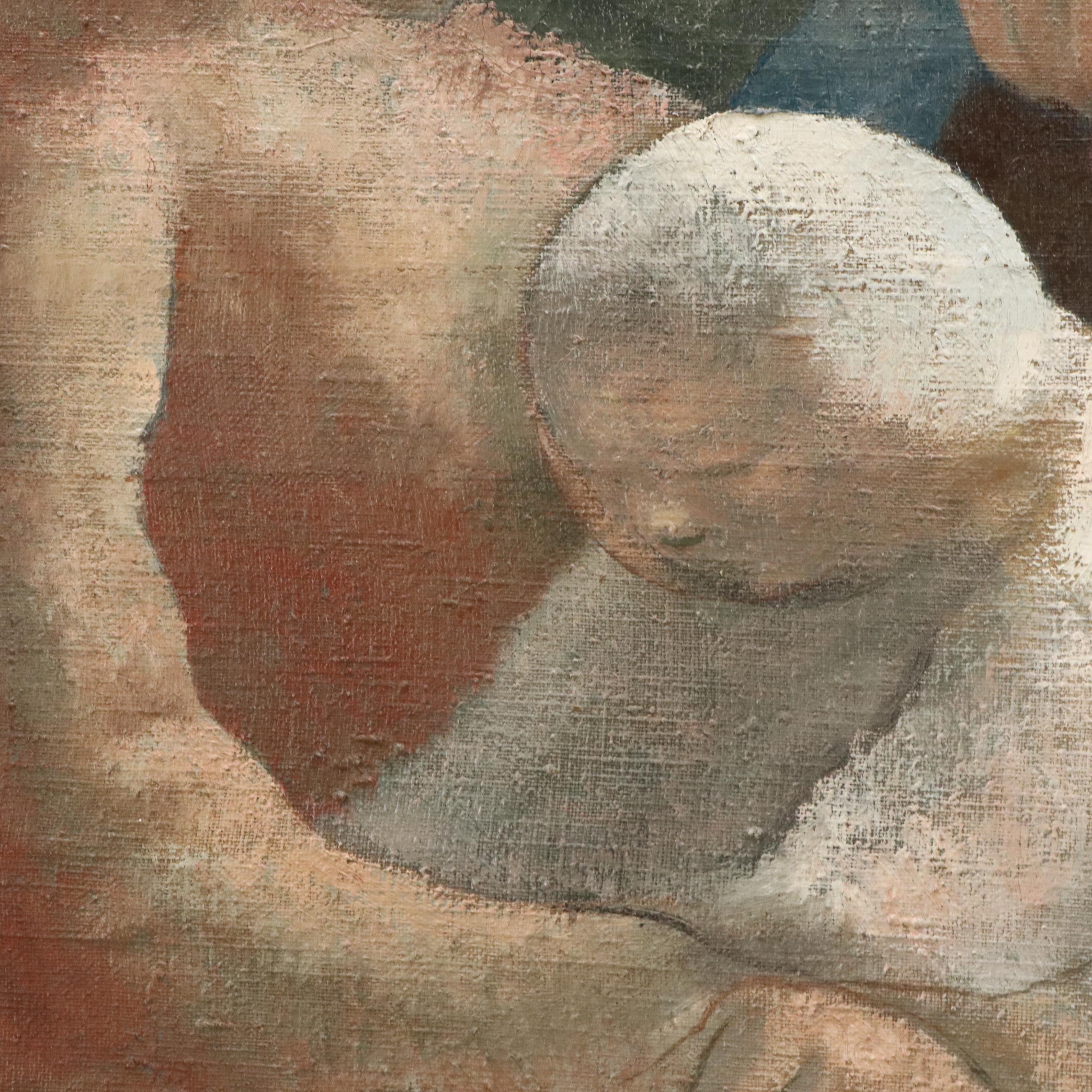 Roland Oudot Oil Painting of Women and Children in Landscape