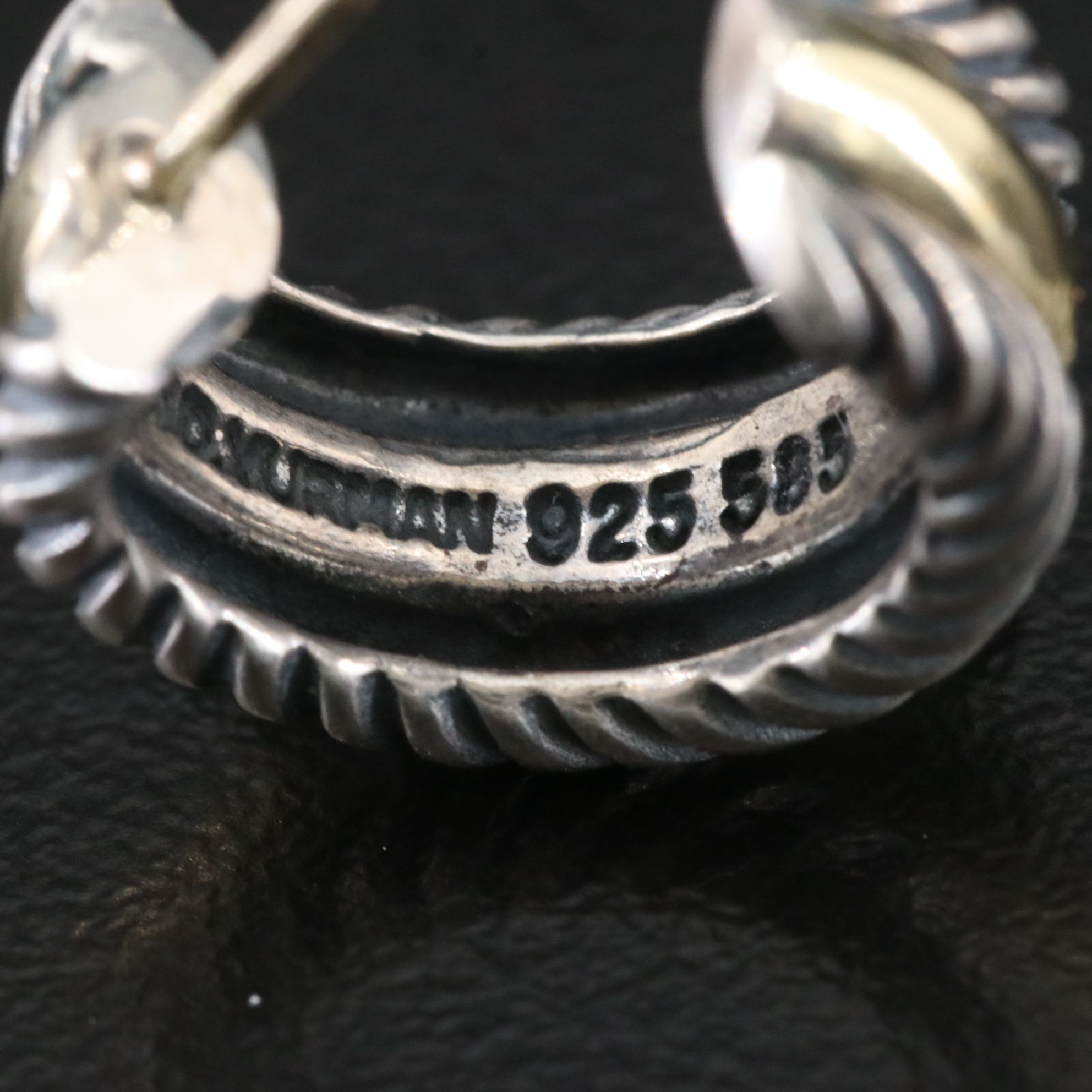 David Yurman Cable Classics Sterling and 14K Hoop Earrings