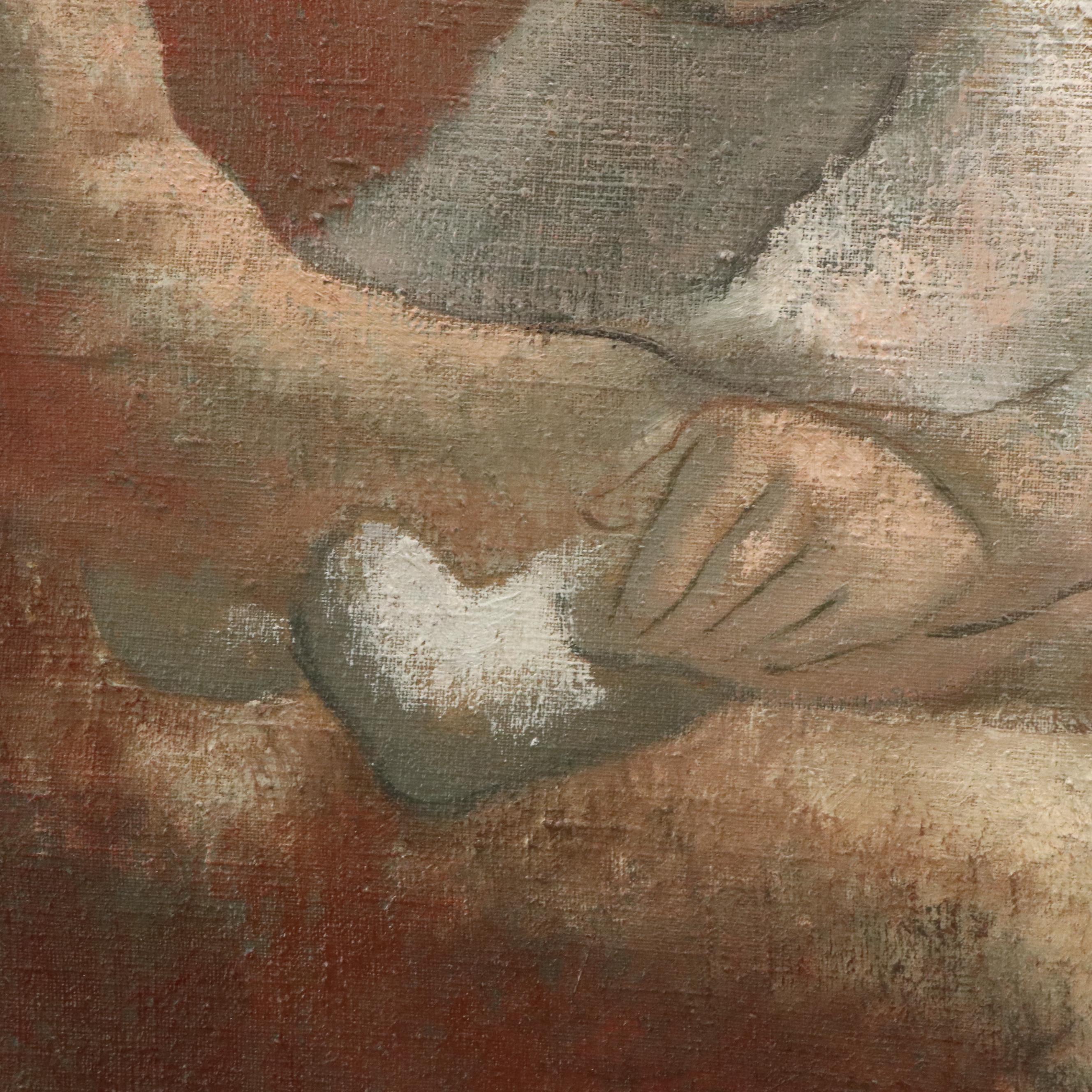 Roland Oudot Oil Painting of Women and Children in Landscape