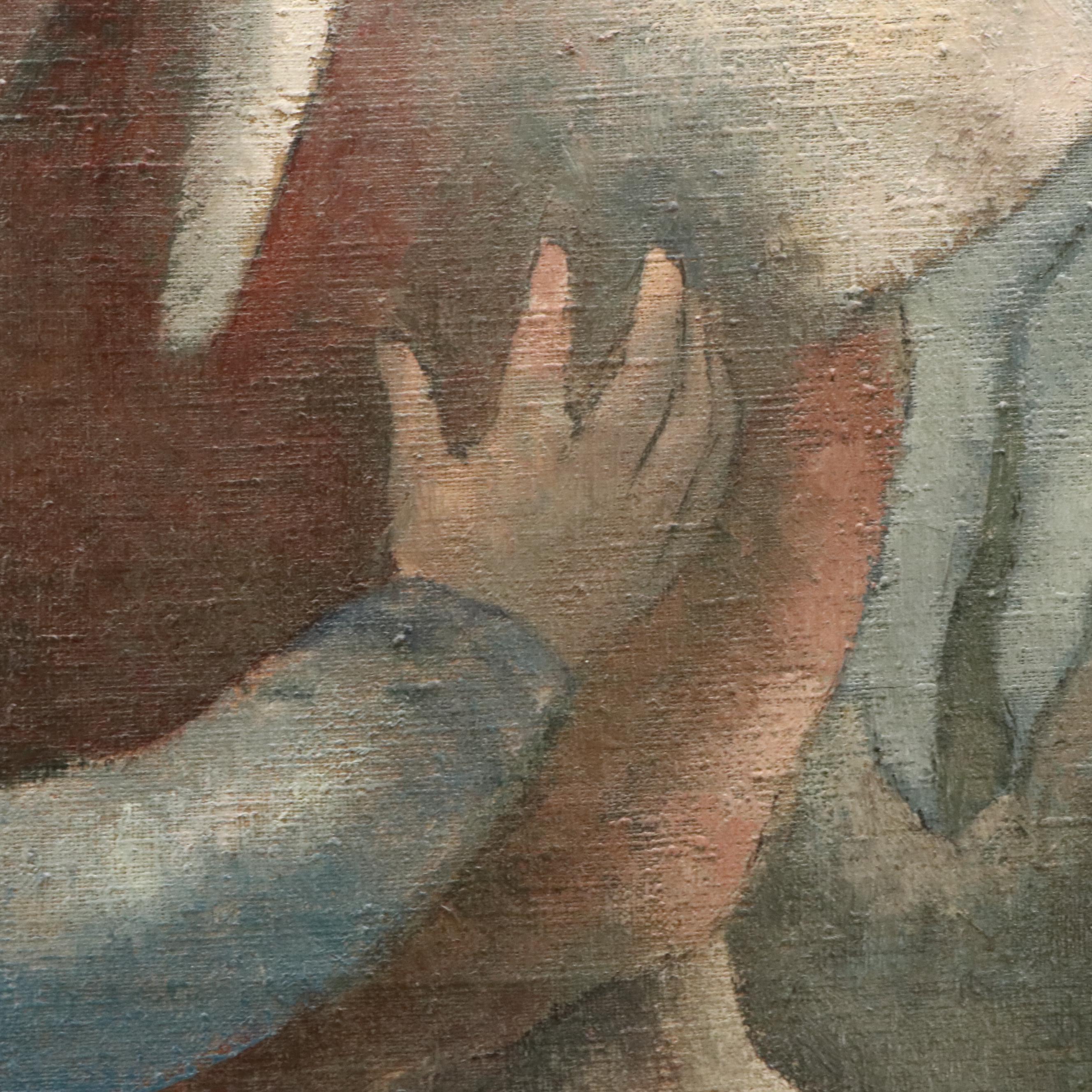 Roland Oudot Oil Painting of Women and Children in Landscape