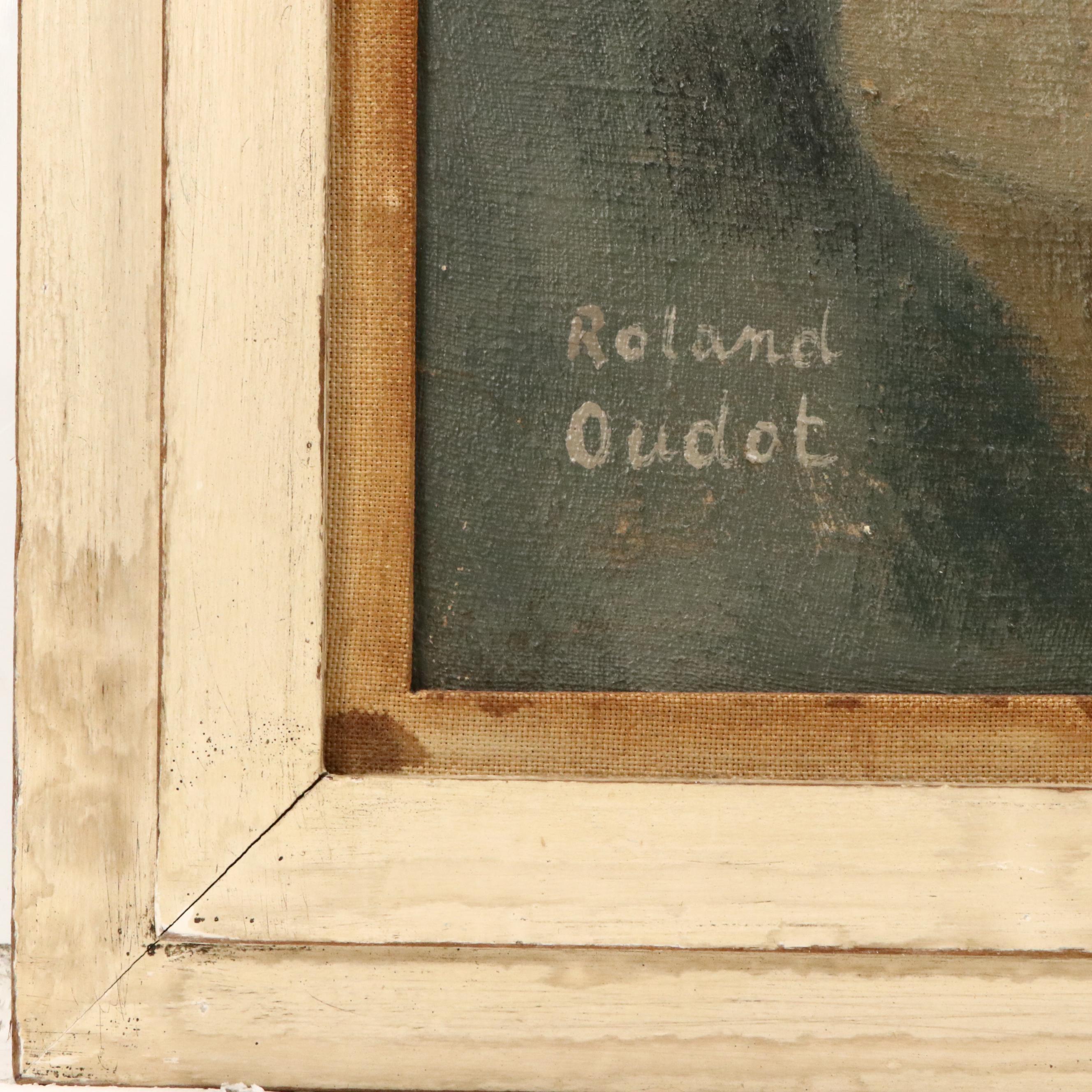 Roland Oudot Oil Painting of Women and Children in Landscape