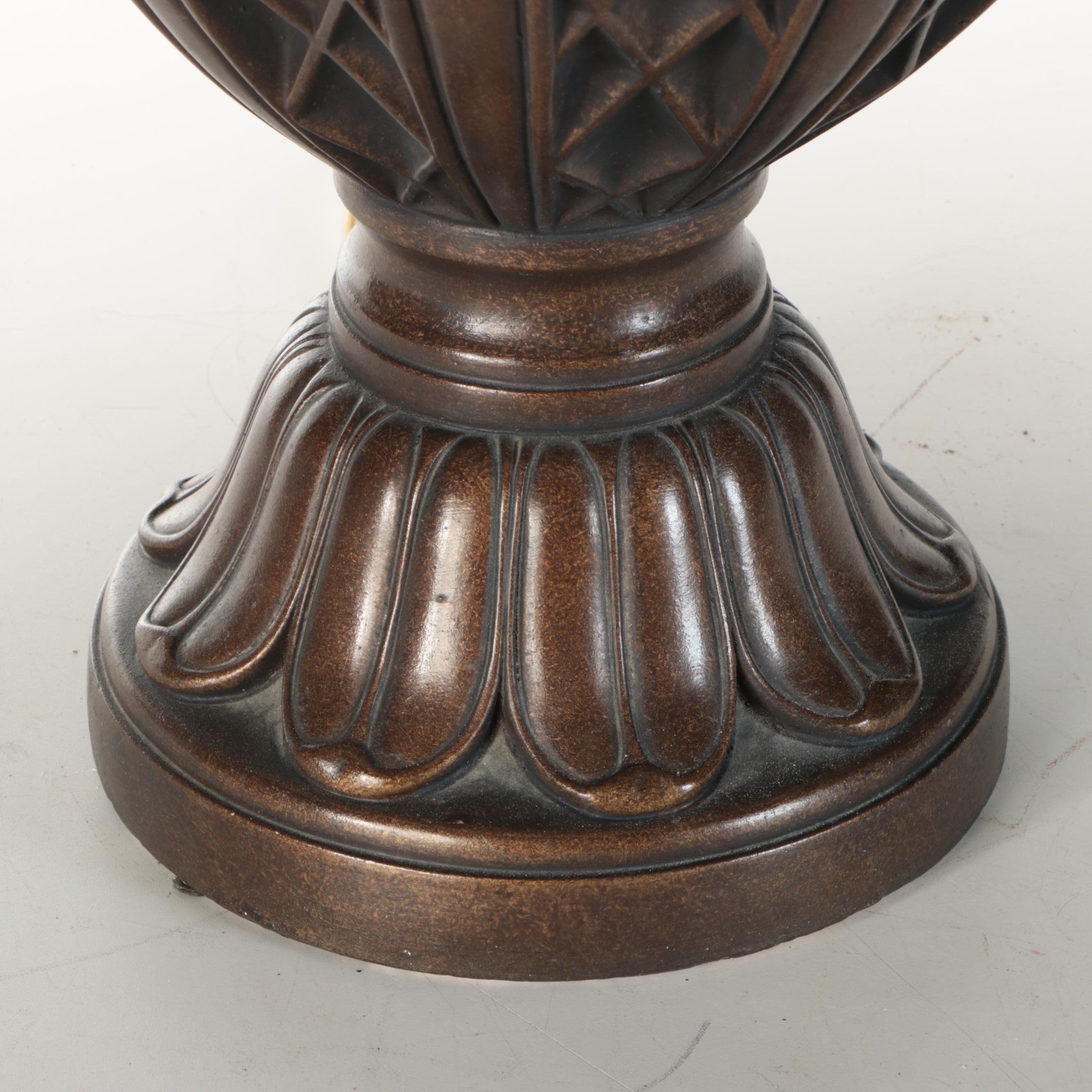 Burnished Bronze Finish Table Lamp with Empire Silk Shade