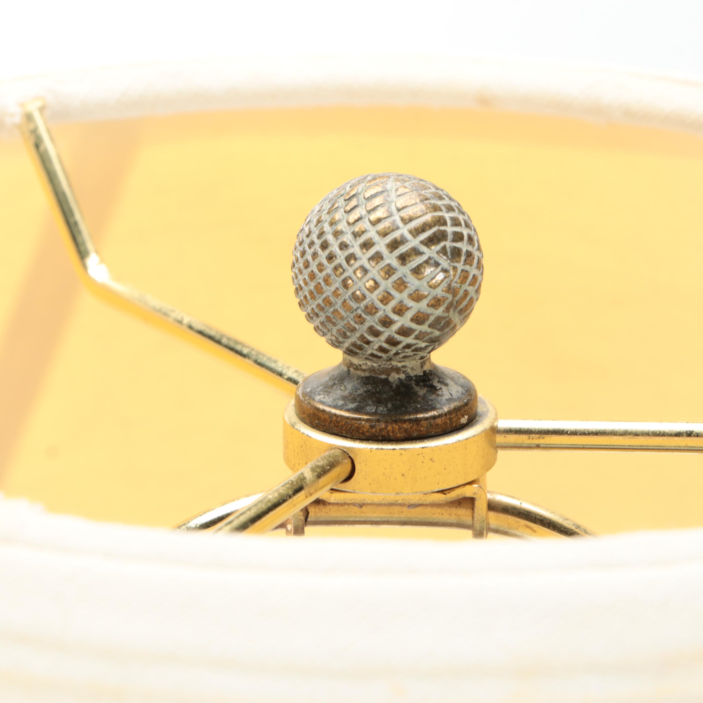 Burnished Bronze Finish Table Lamp with Empire Silk Shade