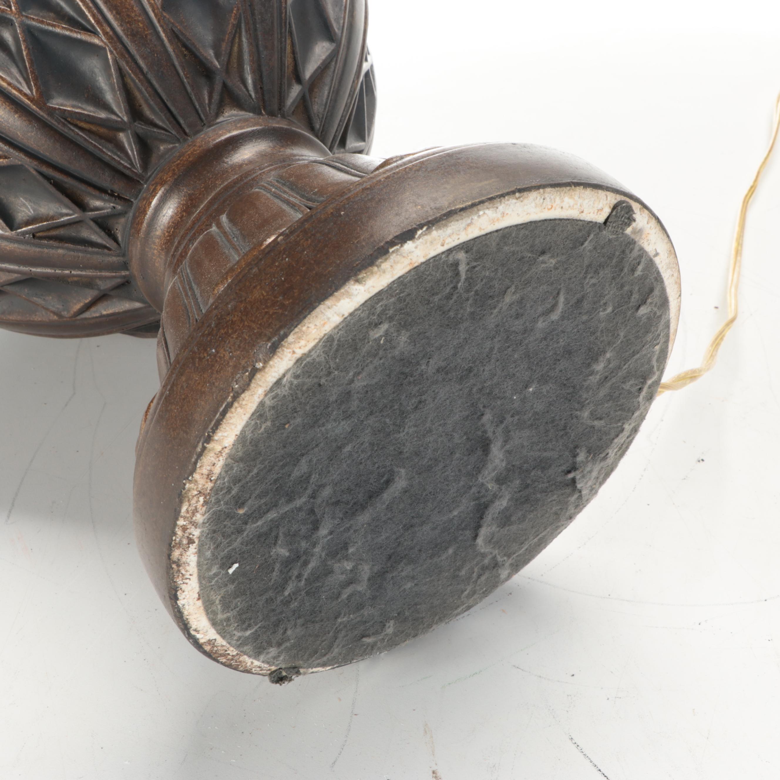 Burnished Bronze Finish Table Lamp with Empire Silk Shade