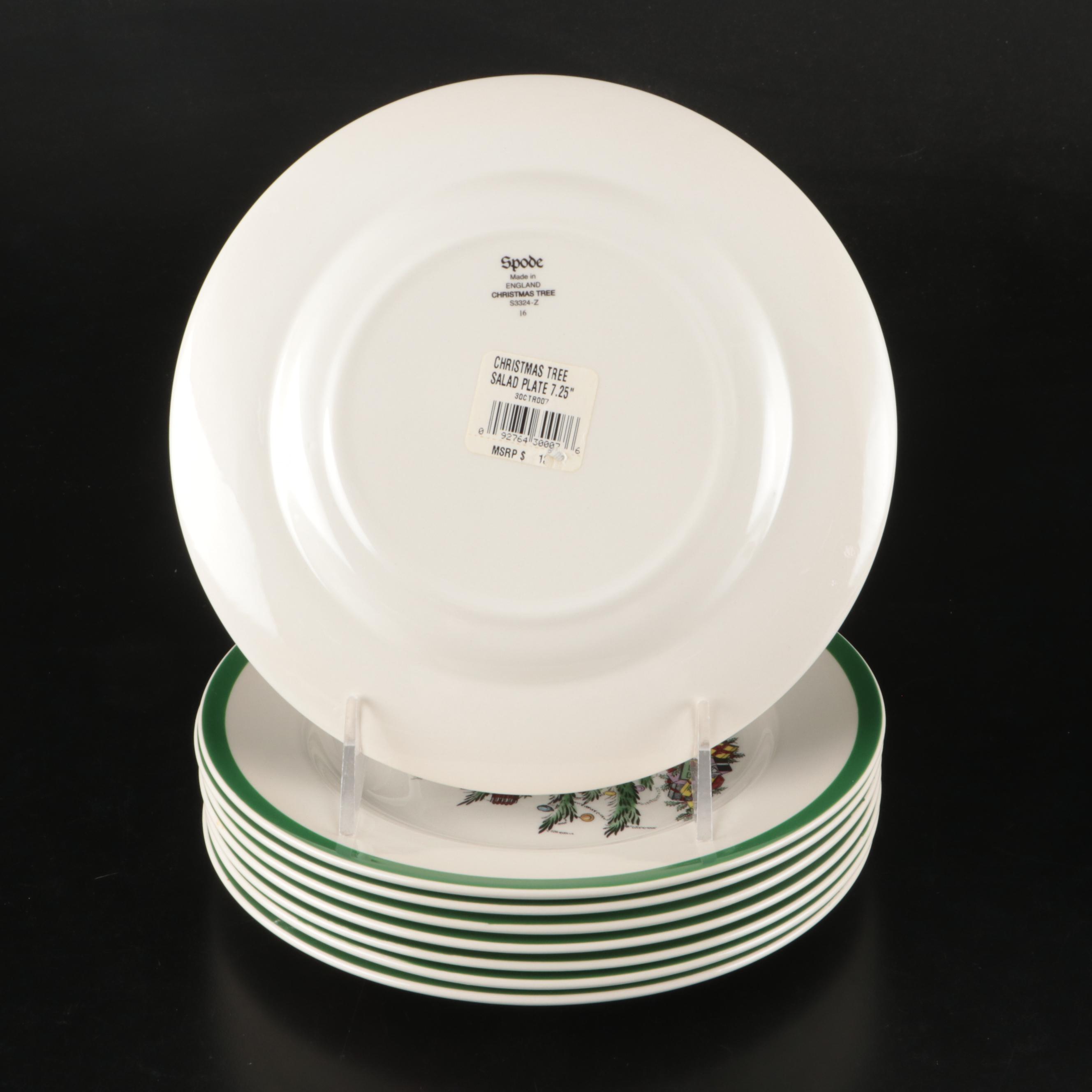 Spode "Christmas Tree" Ceramic and Glass Dinnerware with Lenox Porcelain Bowl