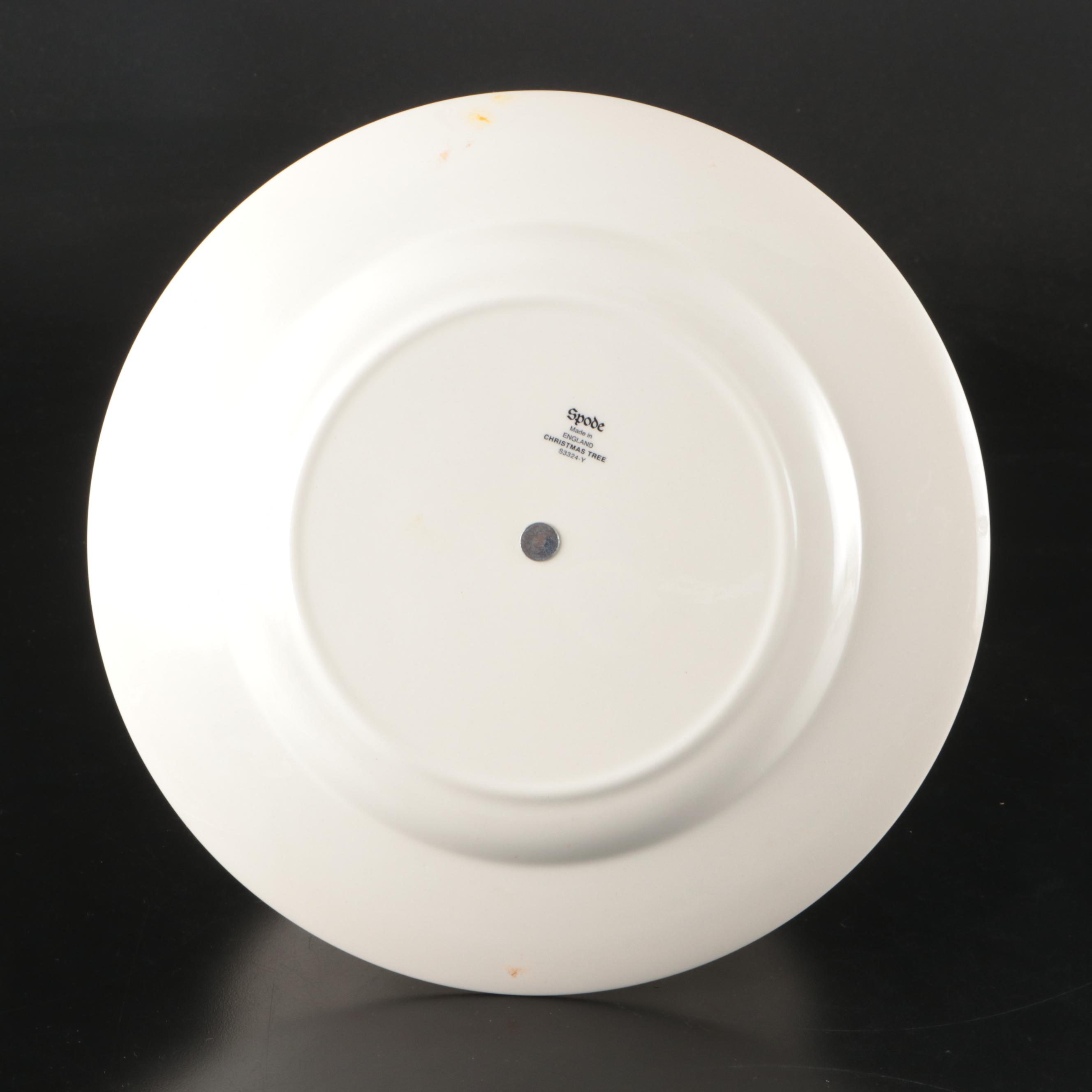 Spode "Christmas Tree" Ceramic and Glass Dinnerware with Lenox Porcelain Bowl