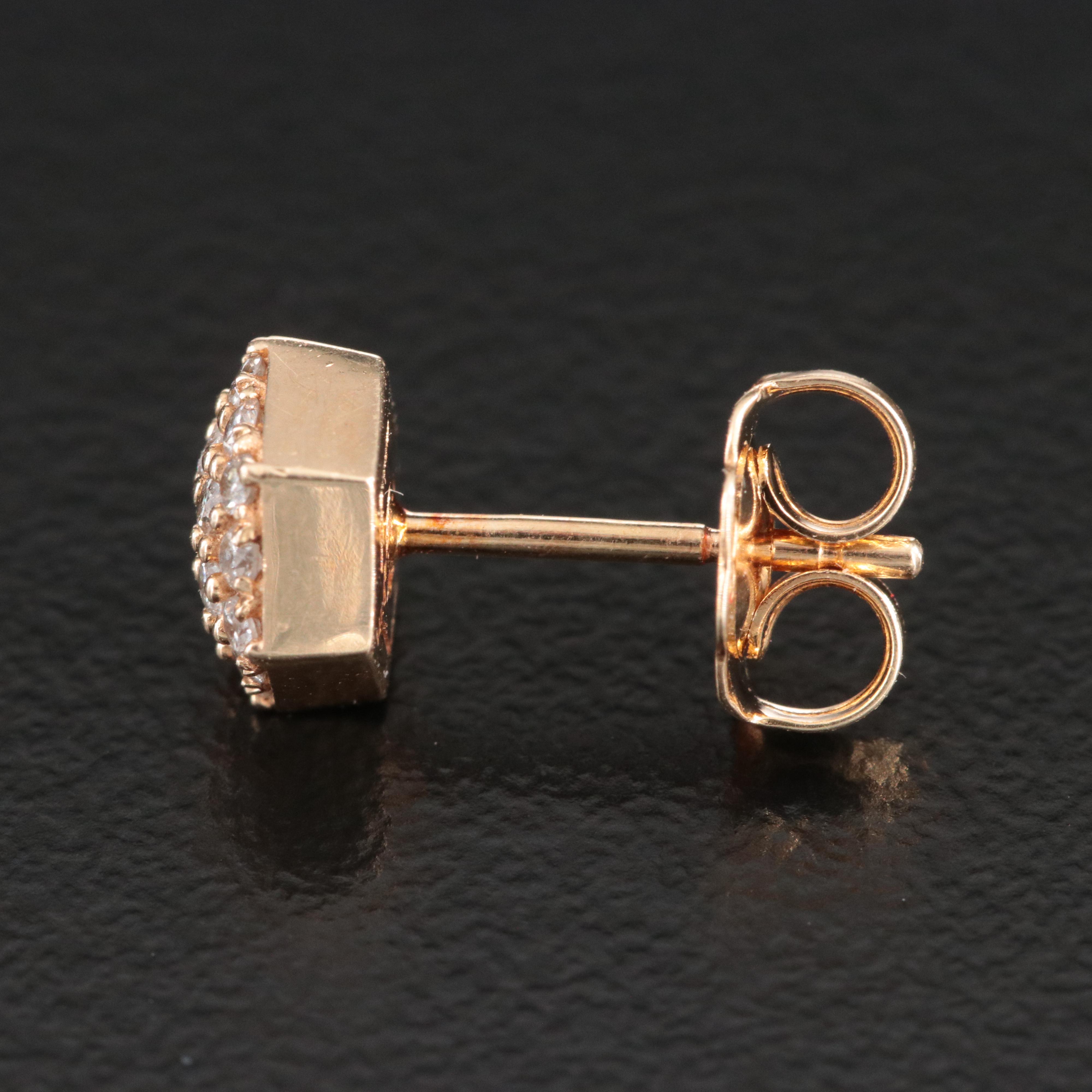 14K 0.66 CTW Pavé Diamond Stud Earrings