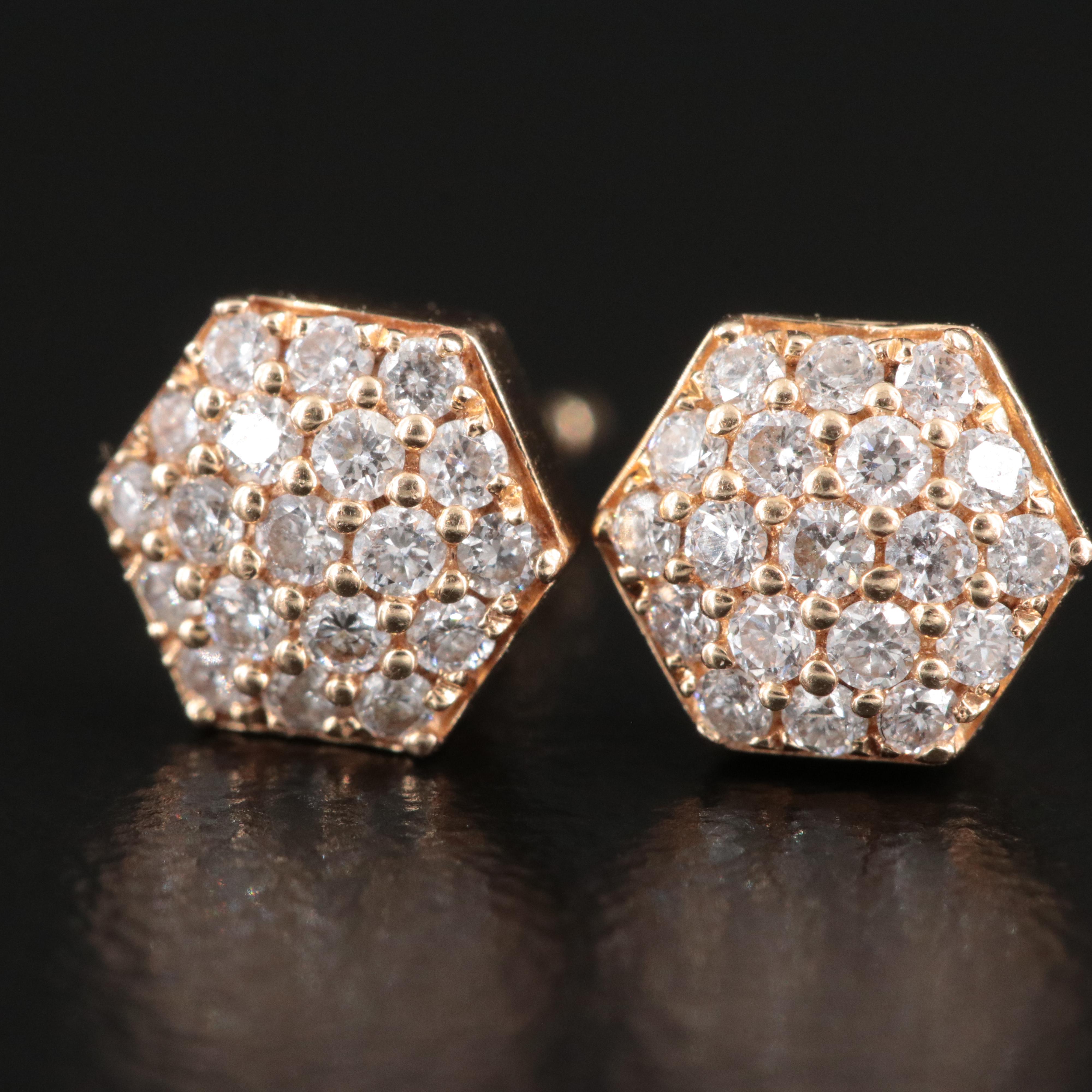 14K 0.66 CTW Pavé Diamond Stud Earrings