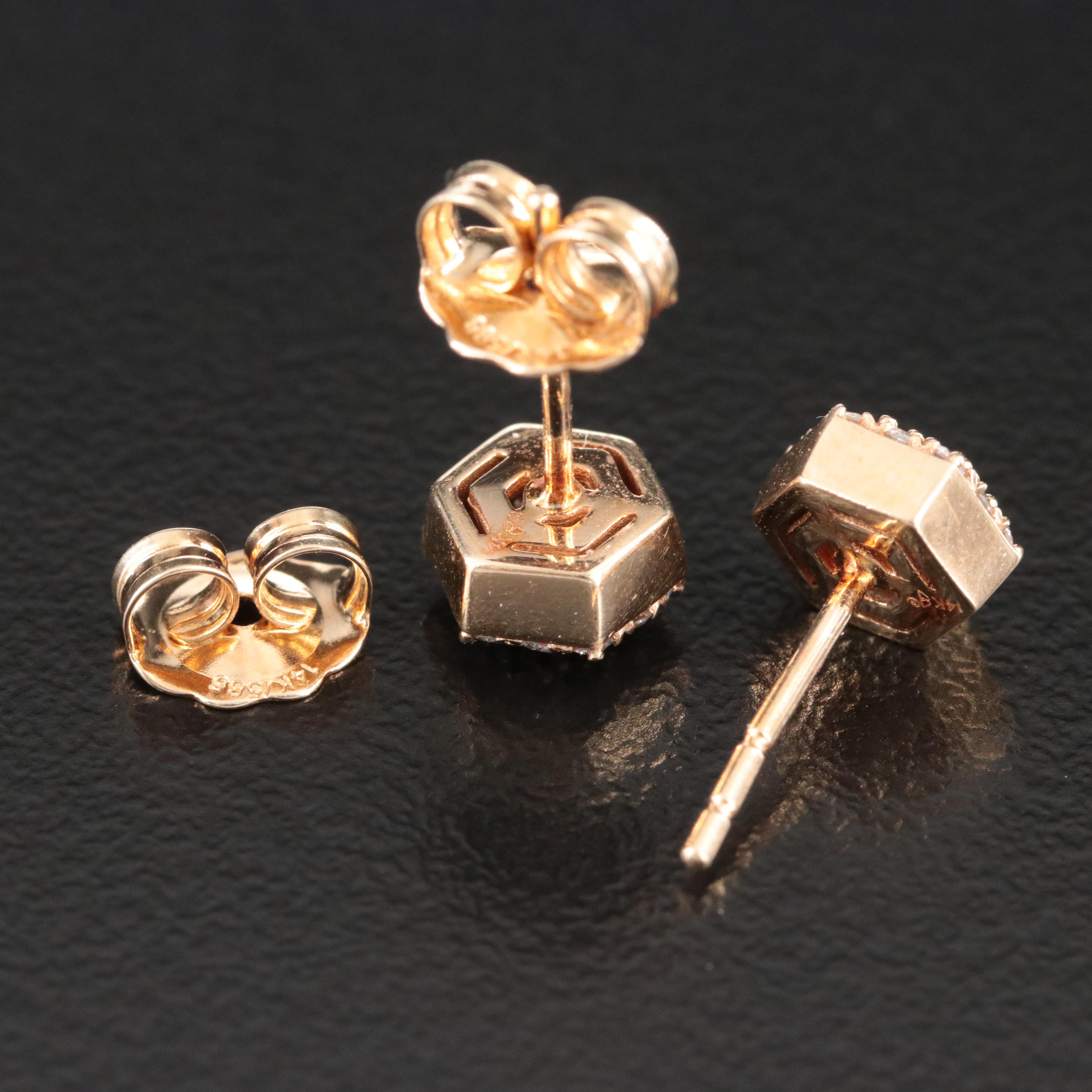 14K 0.66 CTW Pavé Diamond Stud Earrings