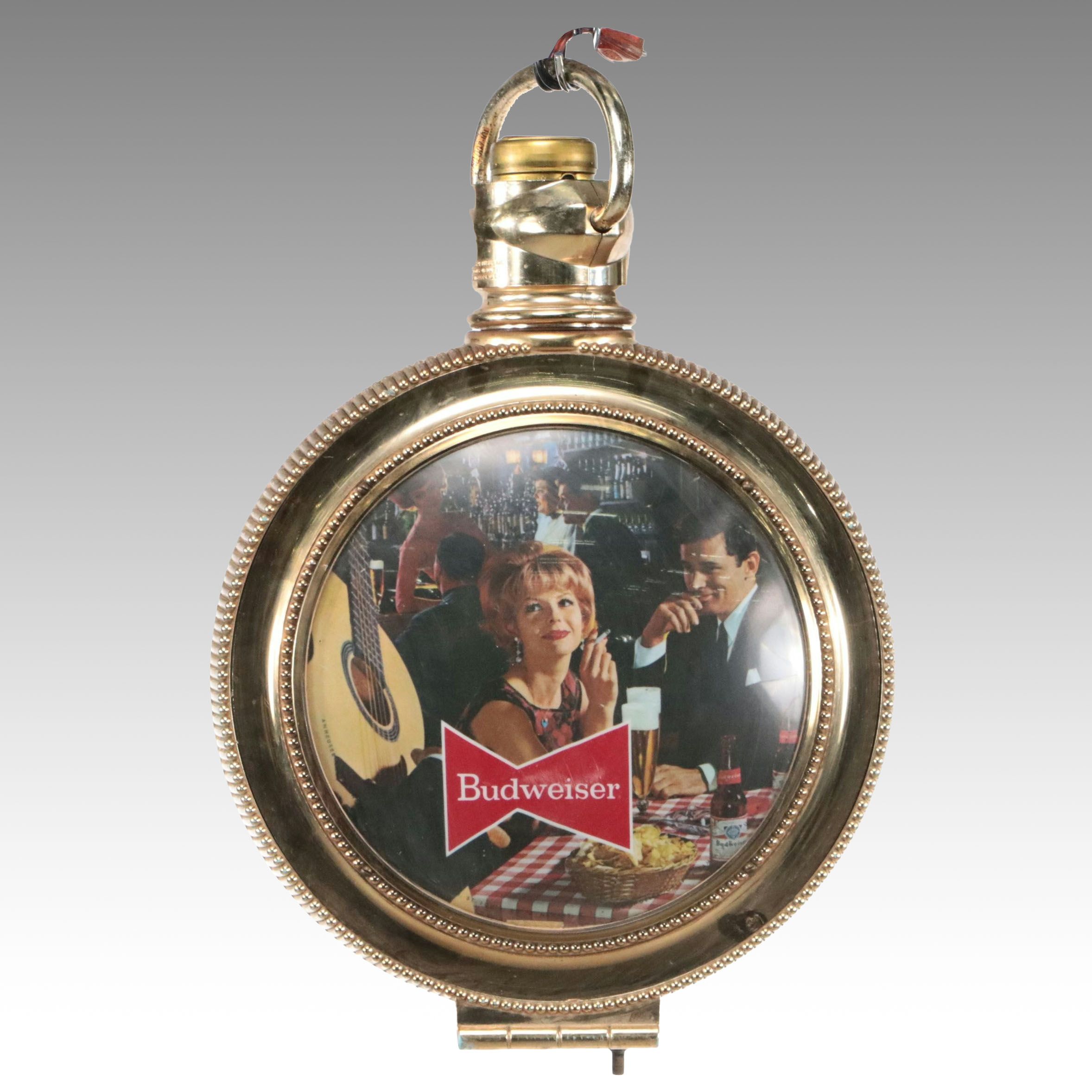 Budweiser Double Sided Rotating Pocket Watch Style Pendant Light