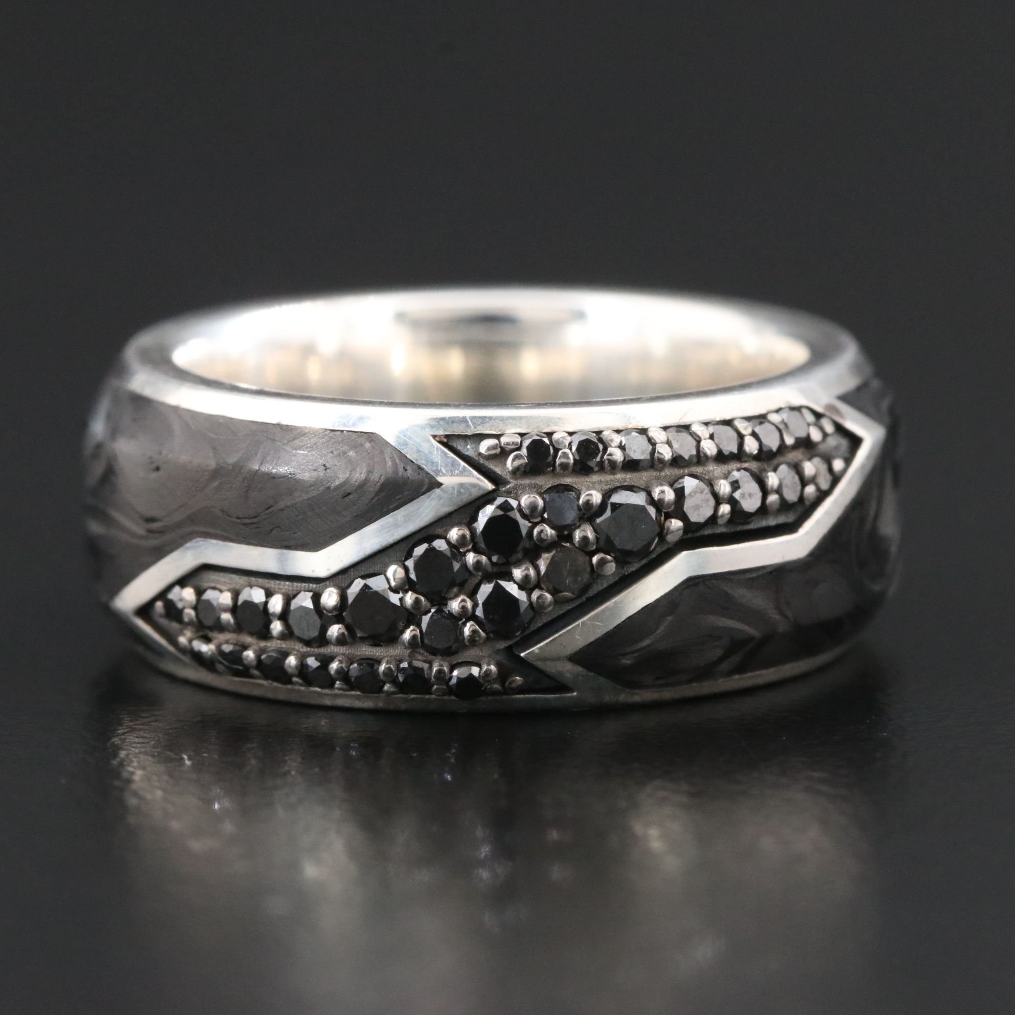 David Yurman Sterling Forged Carbon Beveled Band