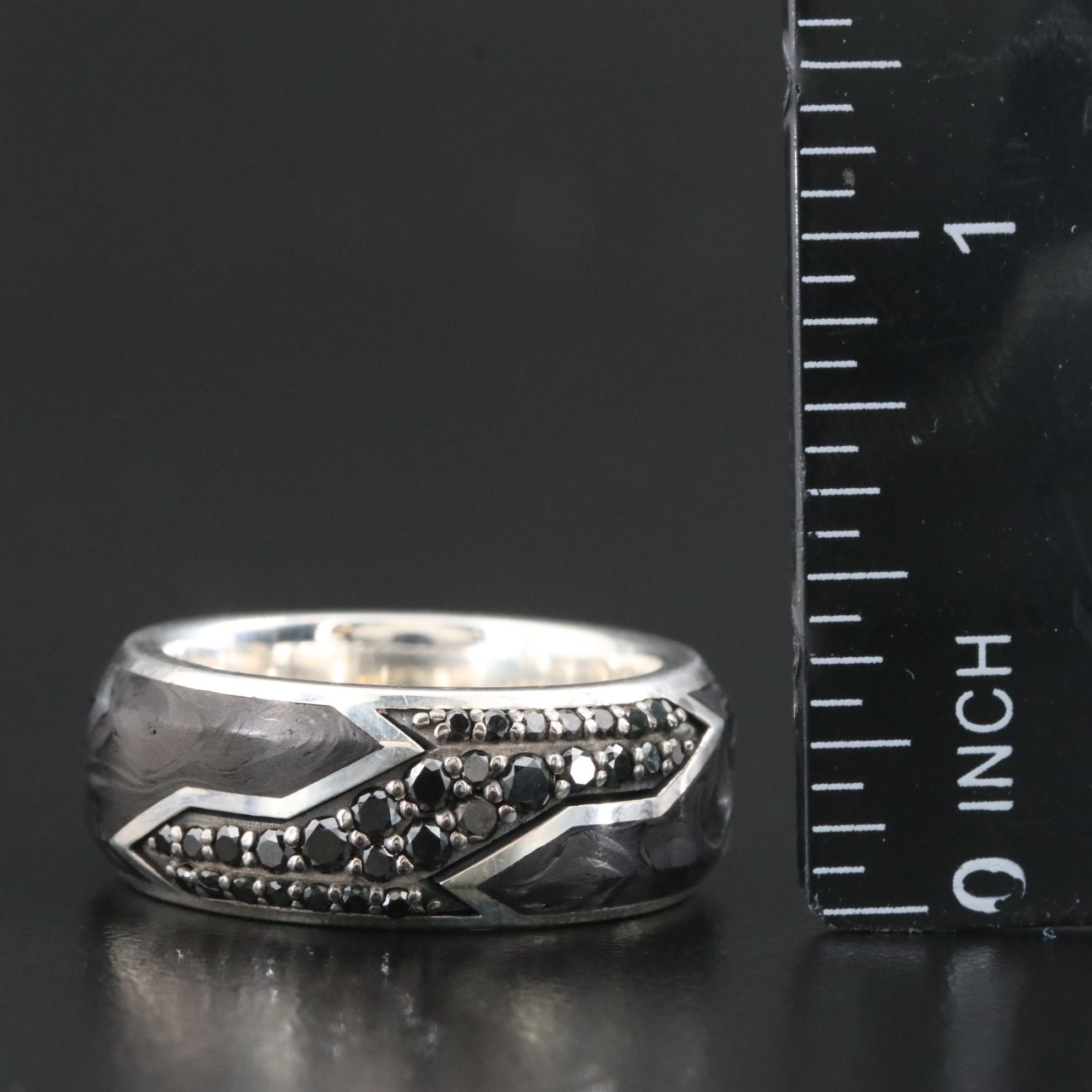 David Yurman Sterling Forged Carbon Beveled Band