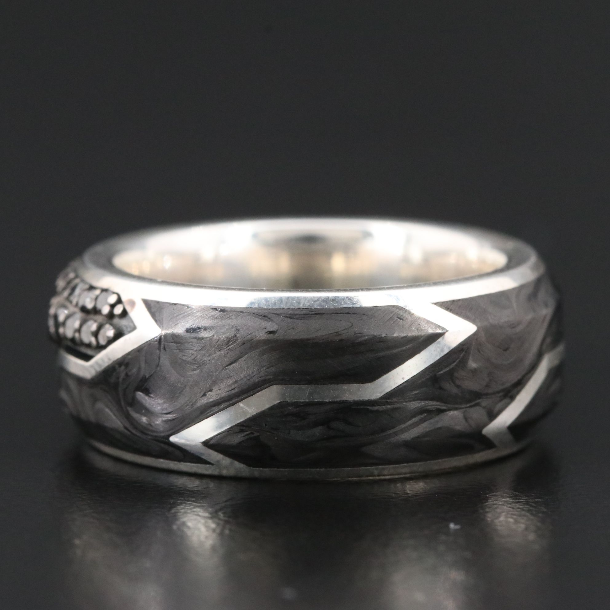 David Yurman Sterling Forged Carbon Beveled Band