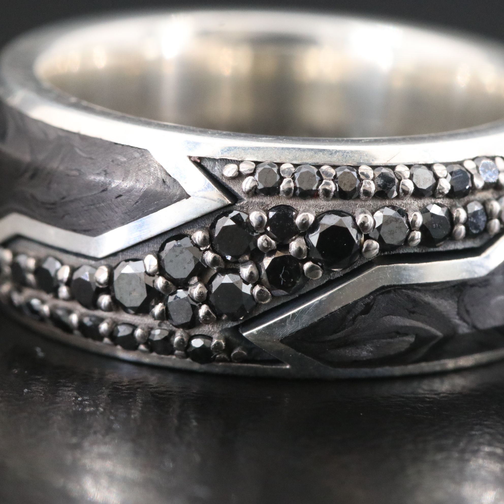David Yurman Sterling Forged Carbon Beveled Band