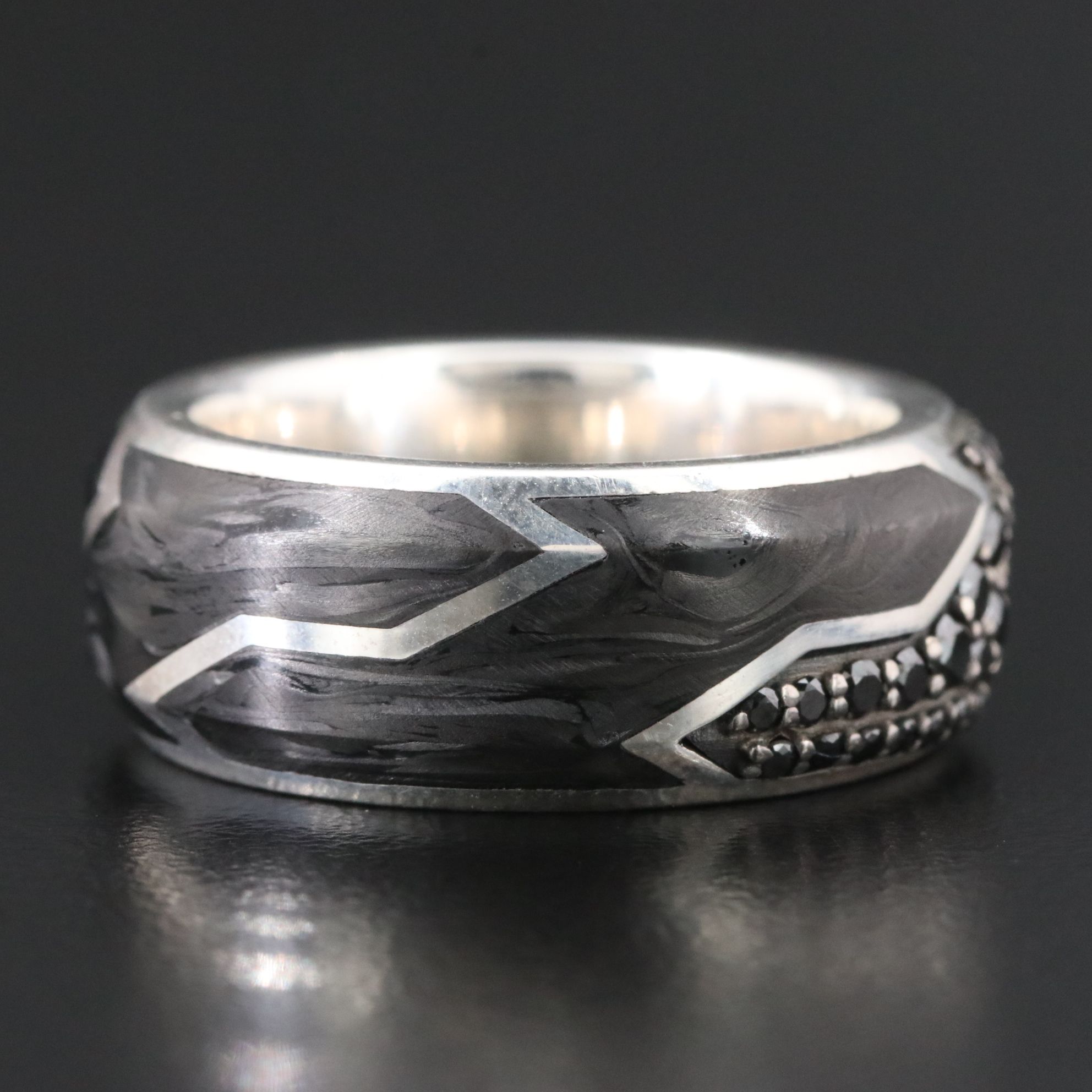 David Yurman Sterling Forged Carbon Beveled Band