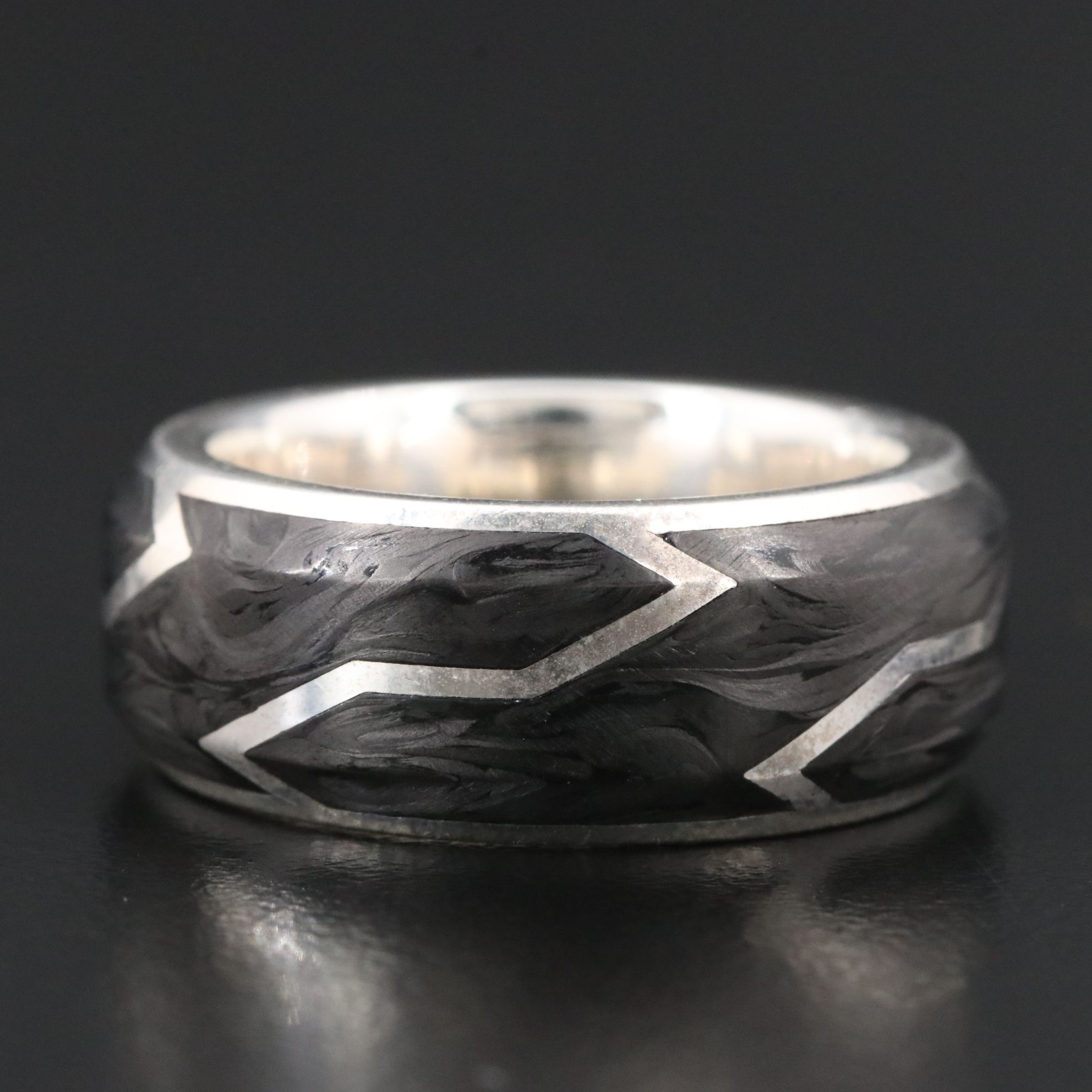 David Yurman Sterling Forged Carbon Beveled Band
