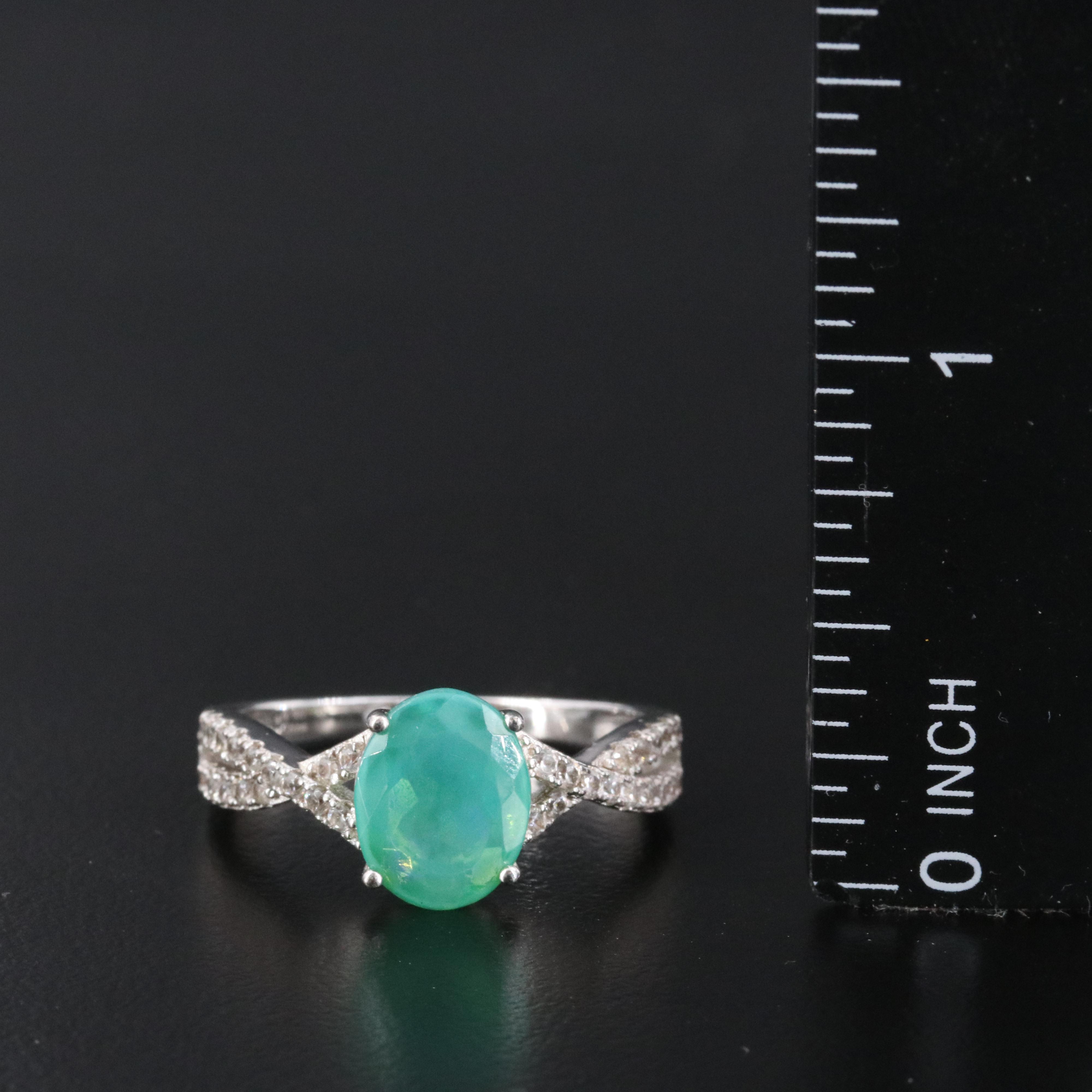 Opal, White Topaz and Glass Rings Including Sterling