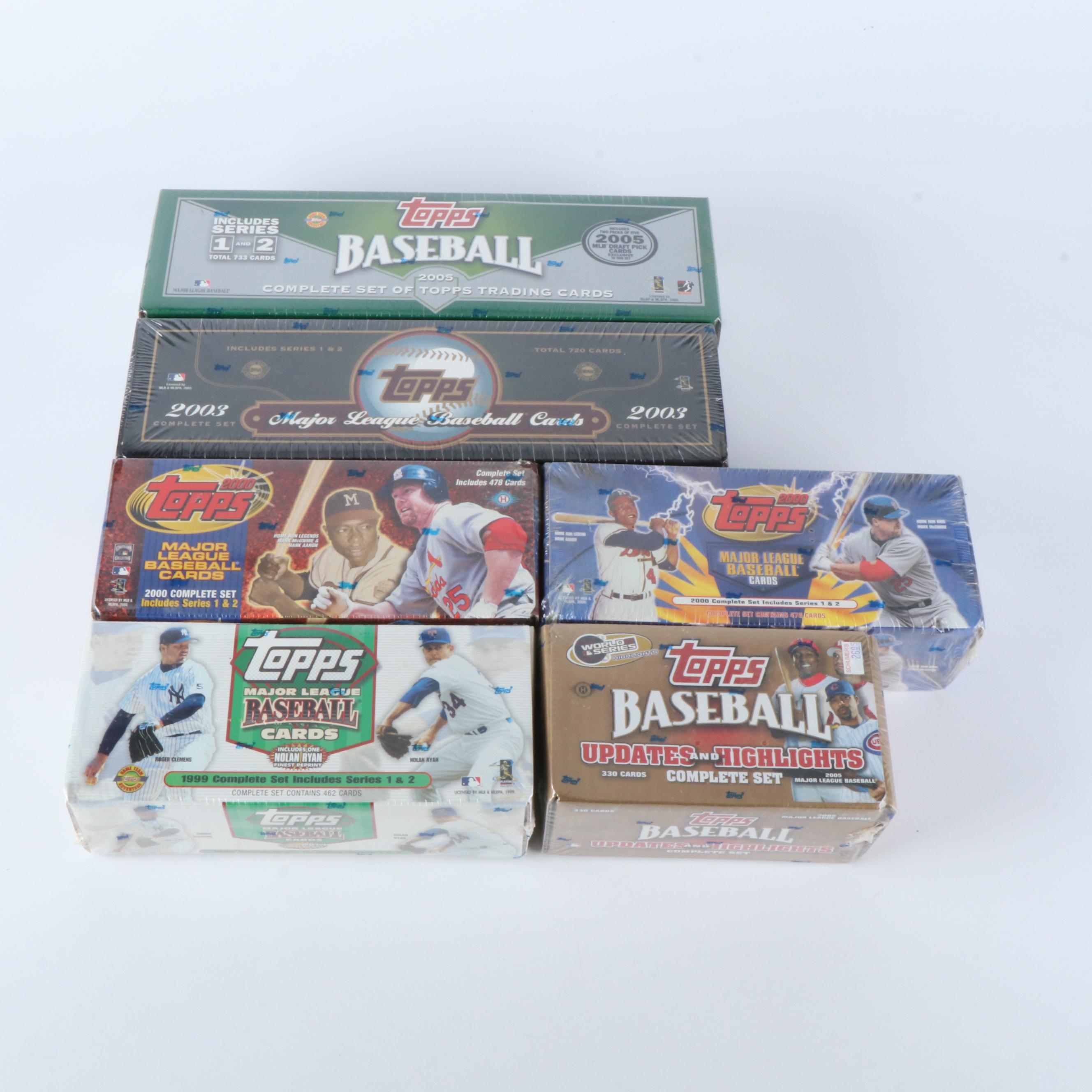 Unopened Topps Baseball Card Sets, 1999 to 2005