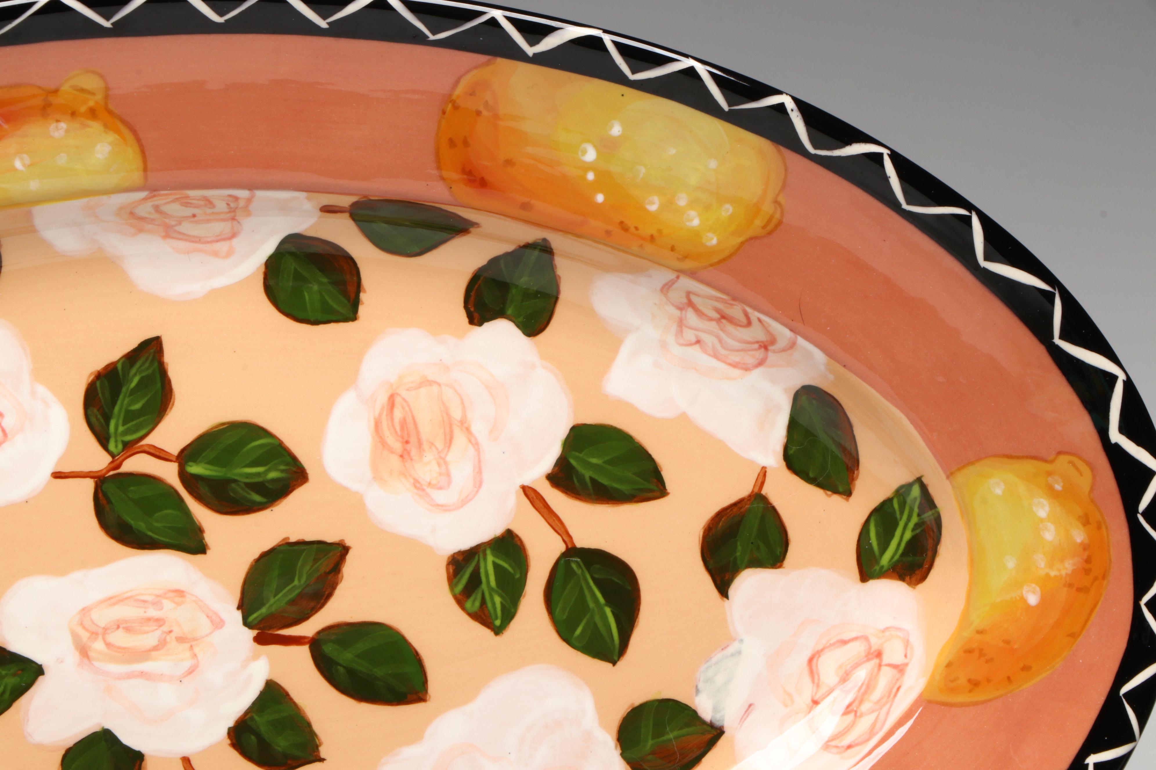 Vintage Droll Designs Hand-Painted Platters