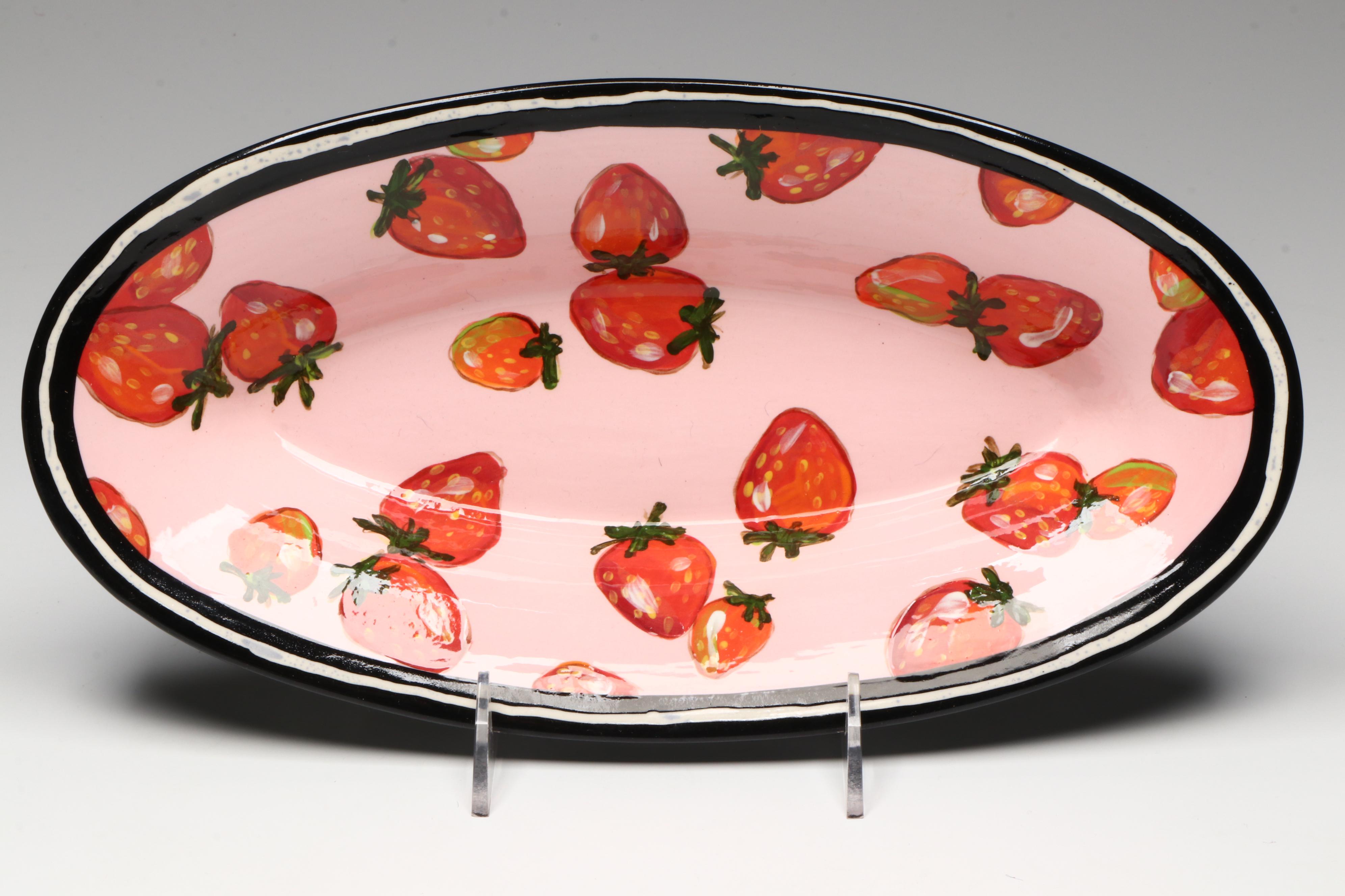 Vintage Droll Designs Hand-Painted Platters
