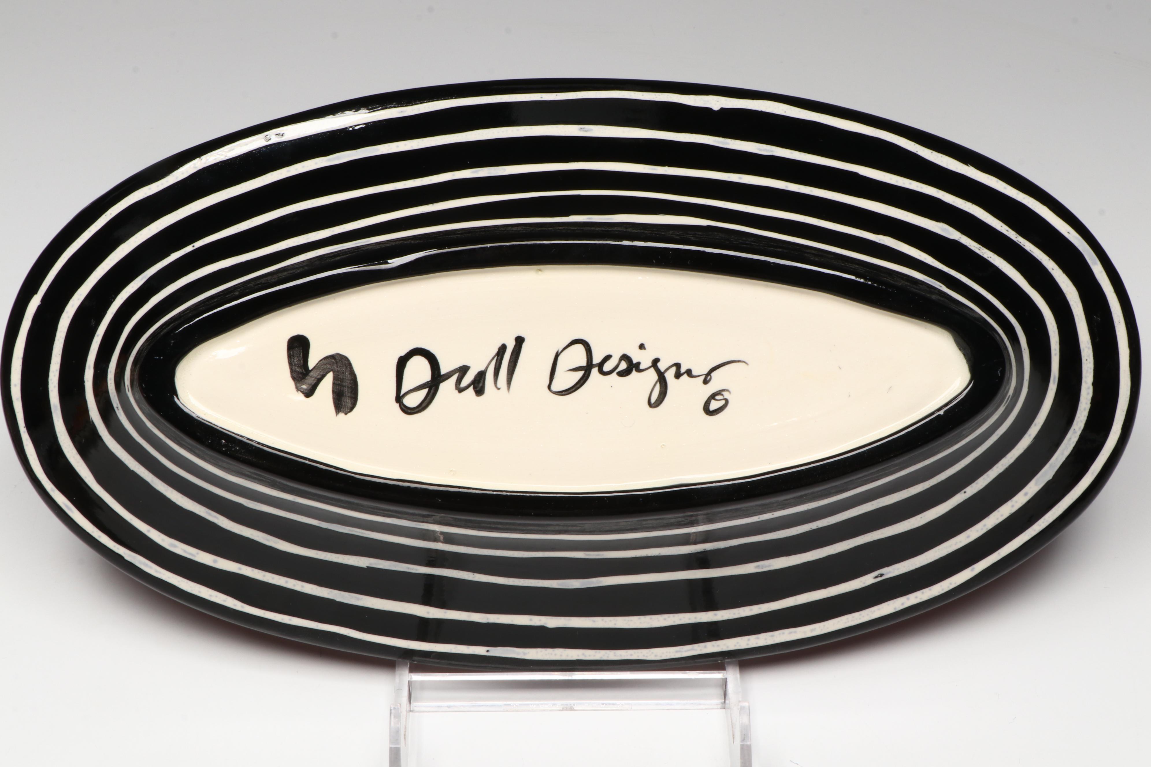 Vintage Droll Designs Hand-Painted Platters