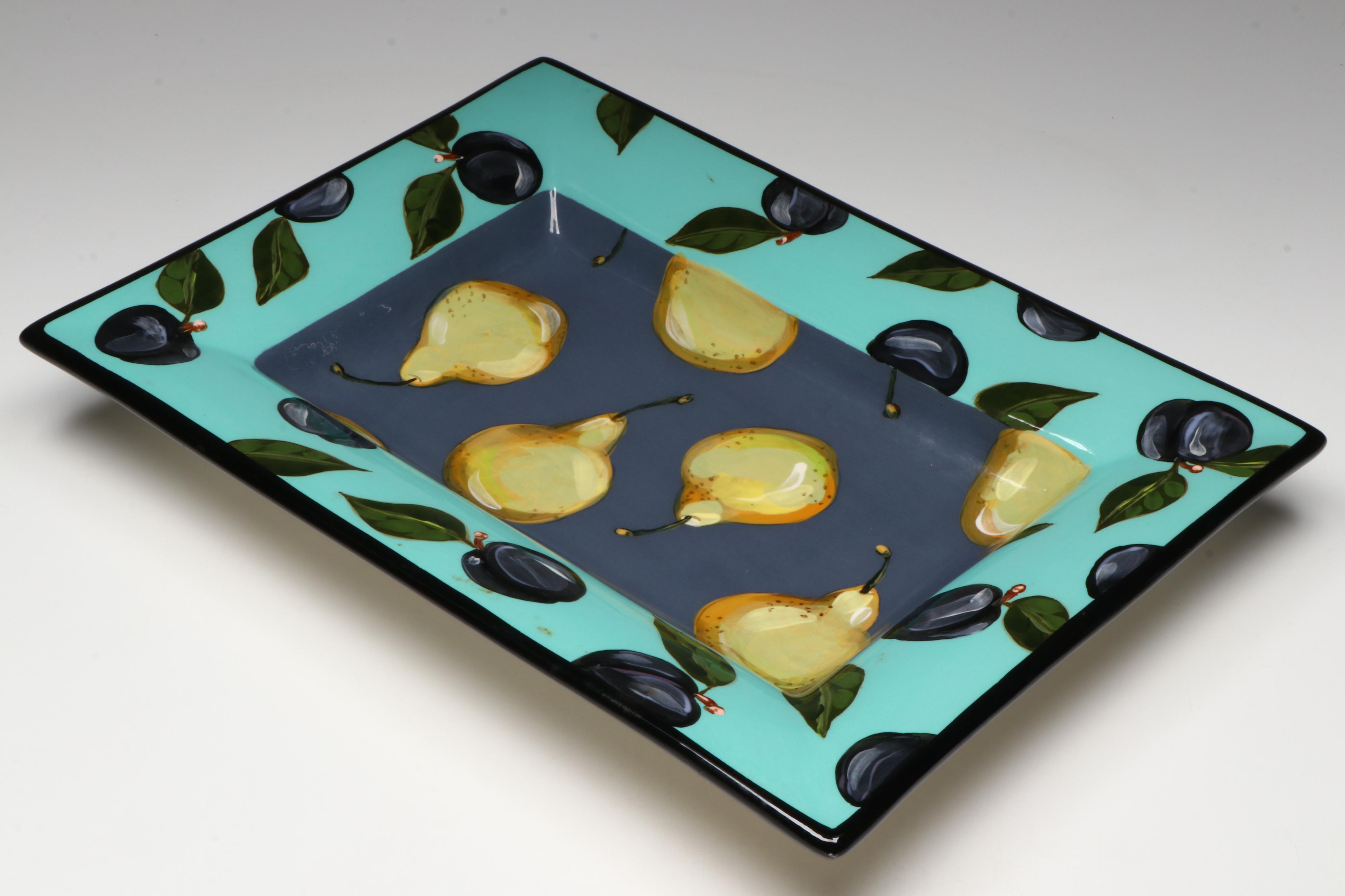 Vintage Droll Designs Hand-Painted Platters