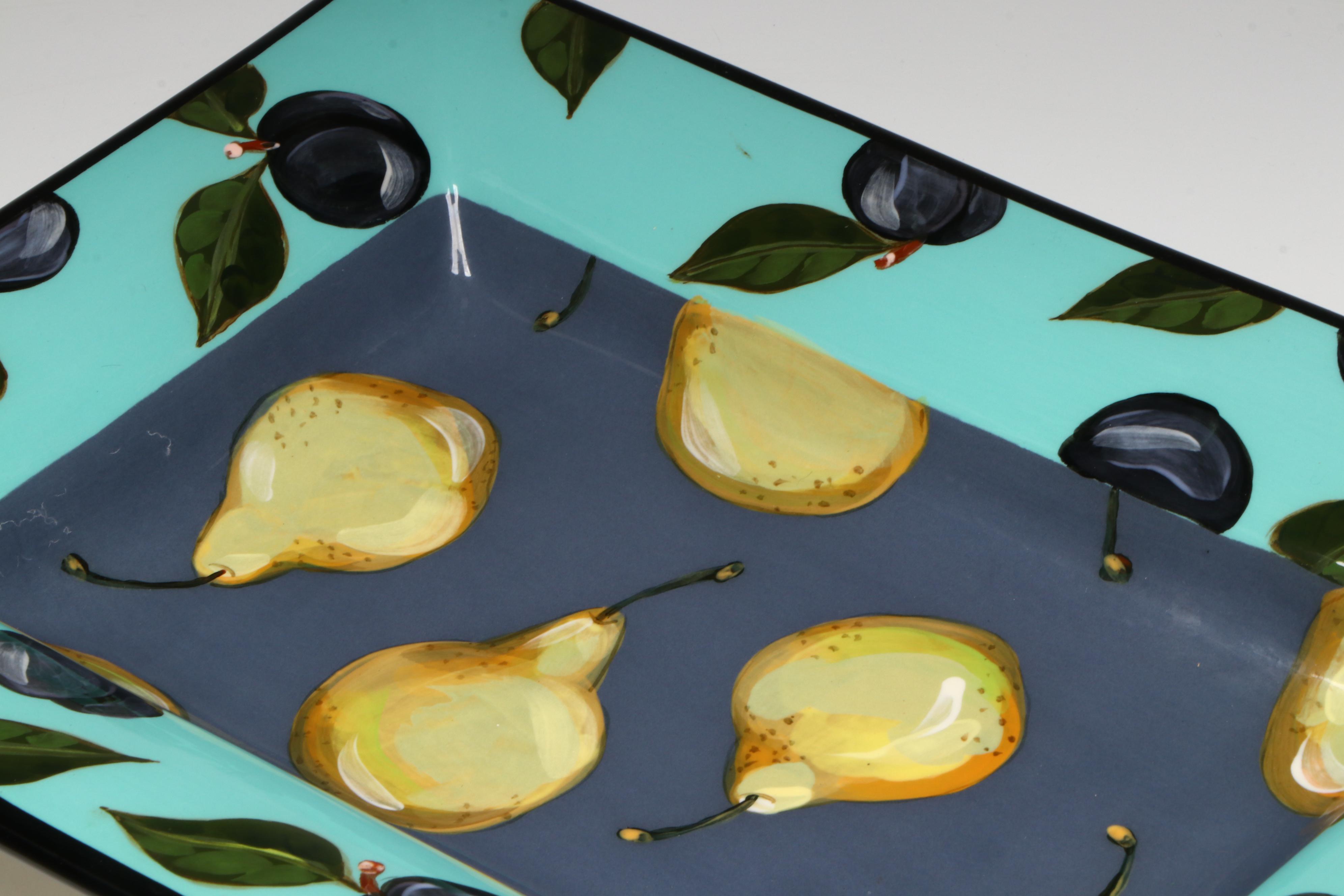 Vintage Droll Designs Hand-Painted Platters