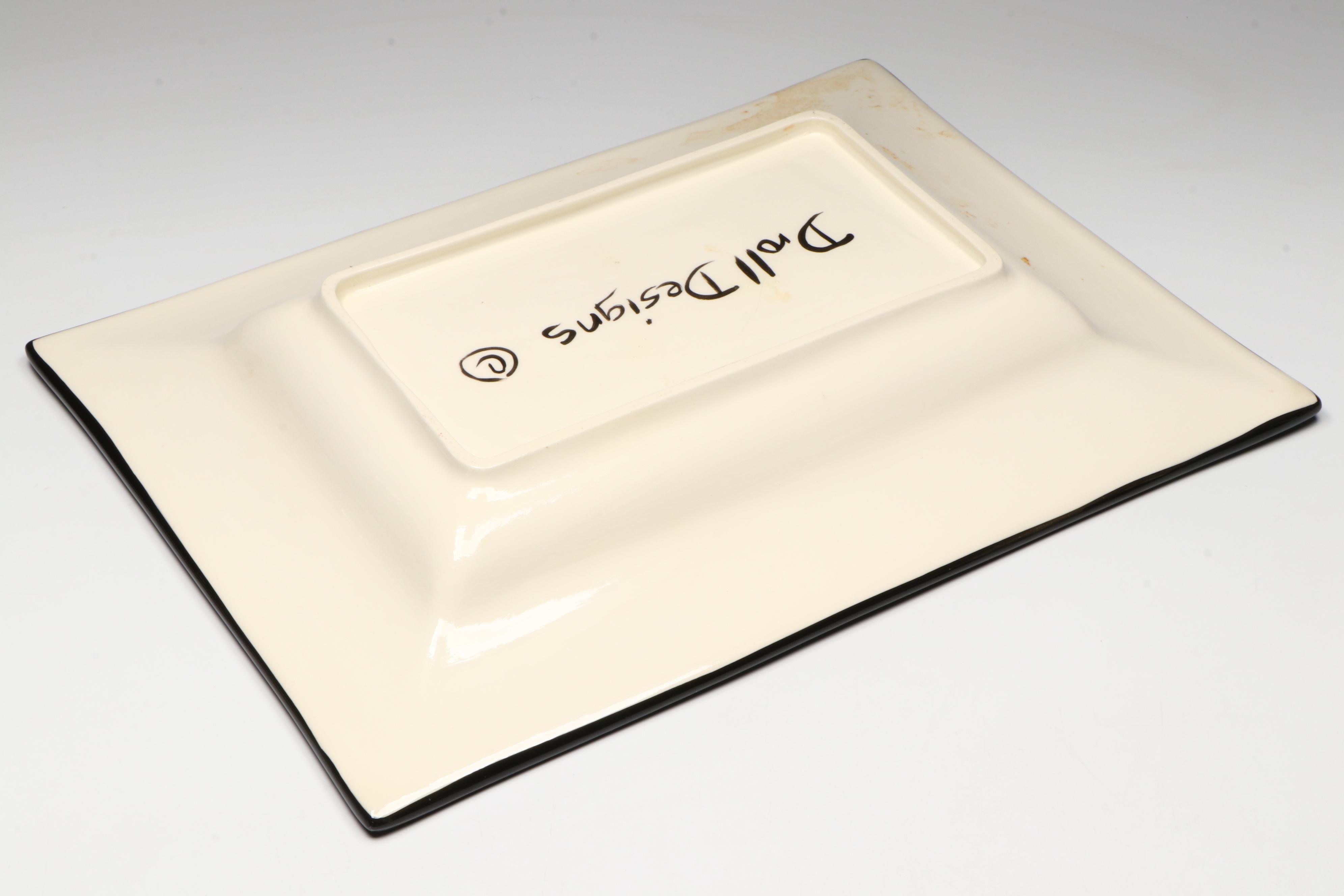 Vintage Droll Designs Hand-Painted Platters