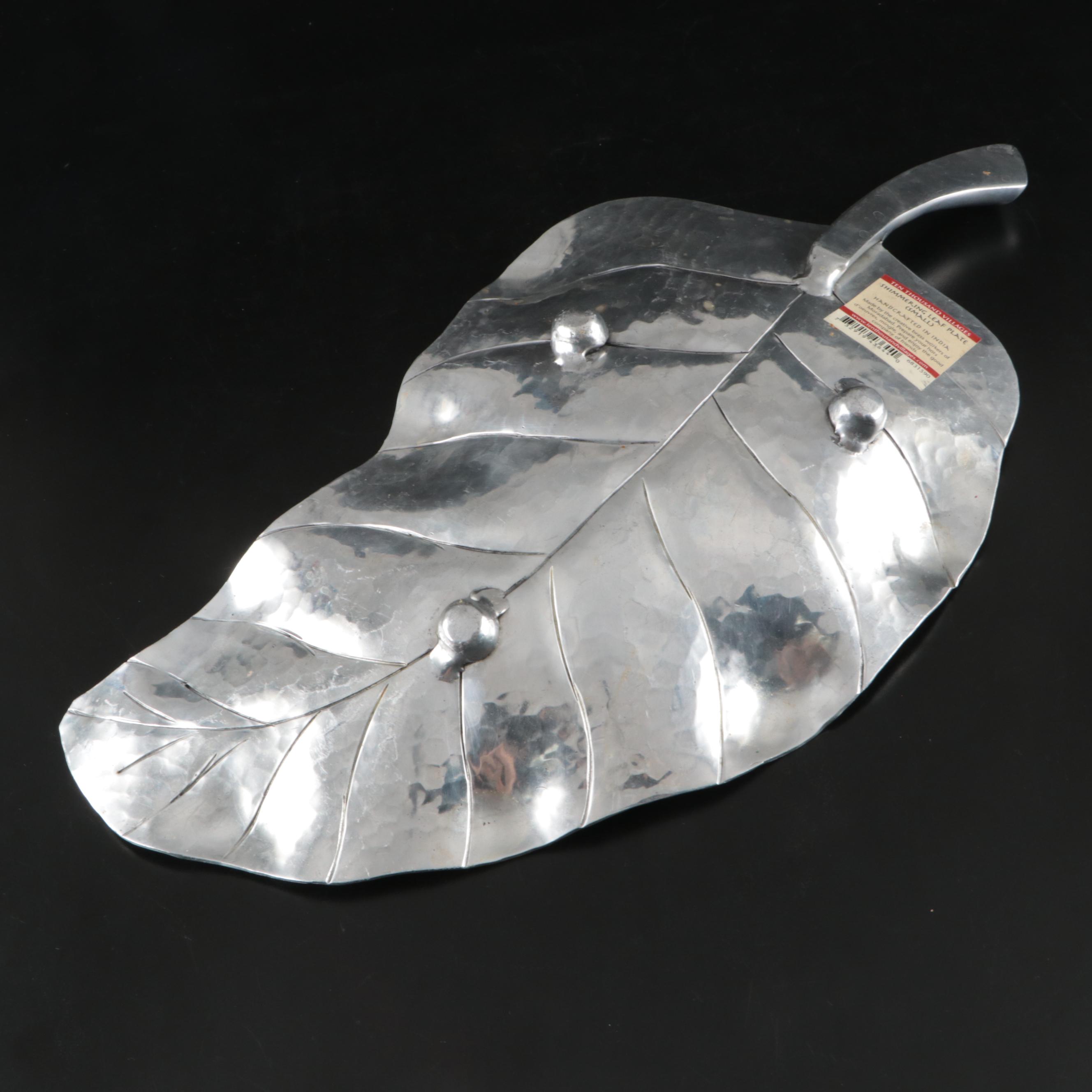 Modern Style Nambé Candlesticks and Chrome Serving Trays