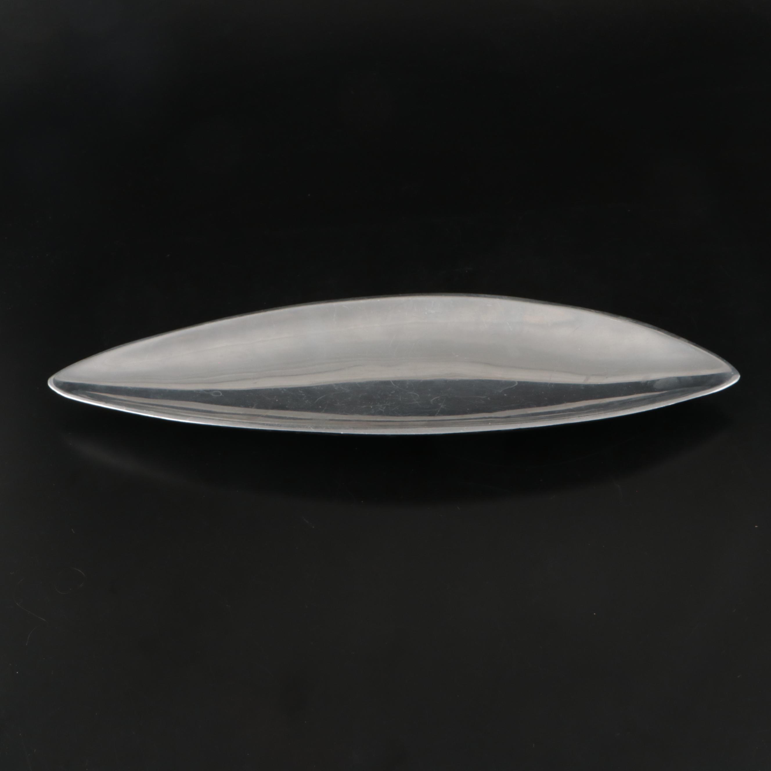 Modern Style Nambé Candlesticks and Chrome Serving Trays