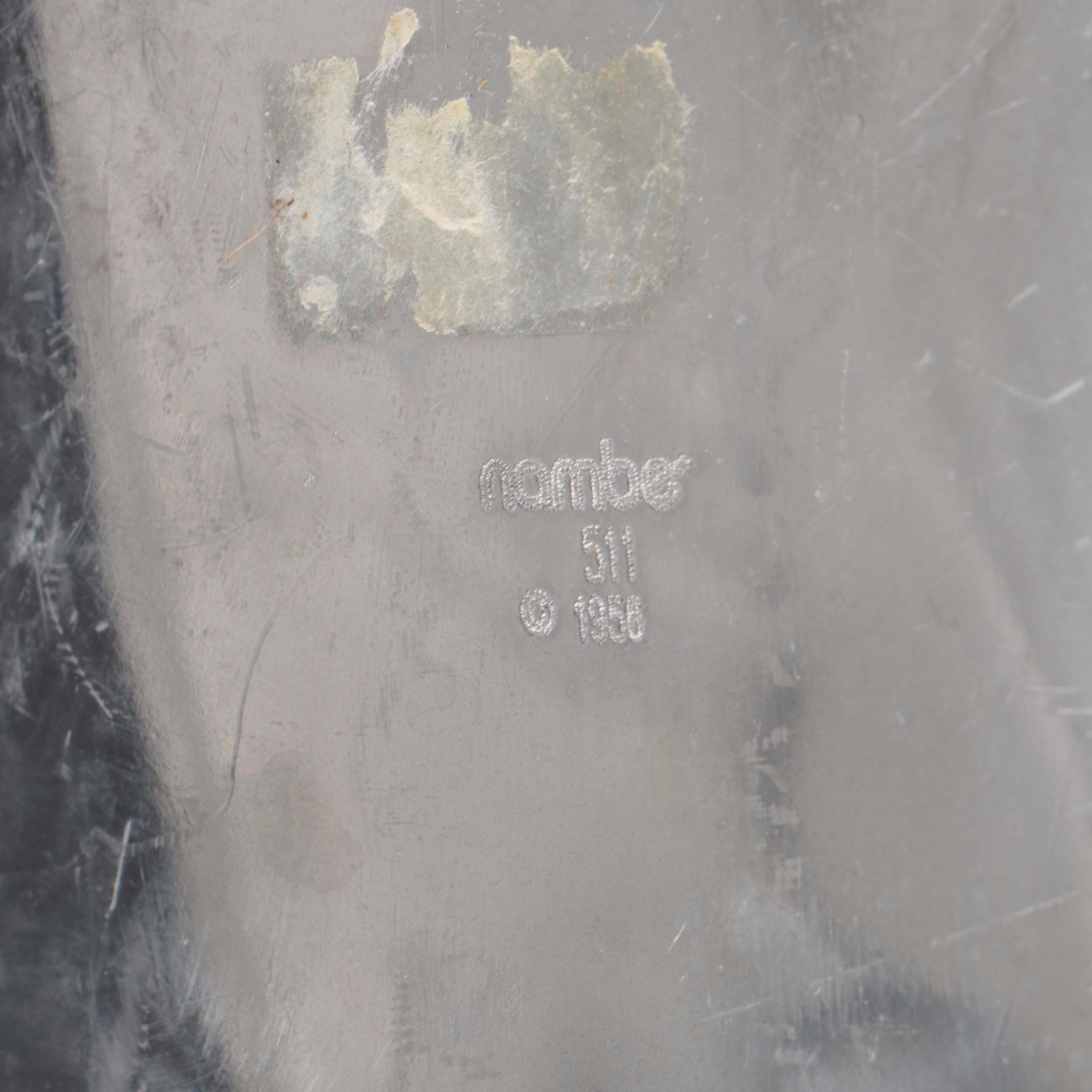 Modern Style Nambé Candlesticks and Chrome Serving Trays