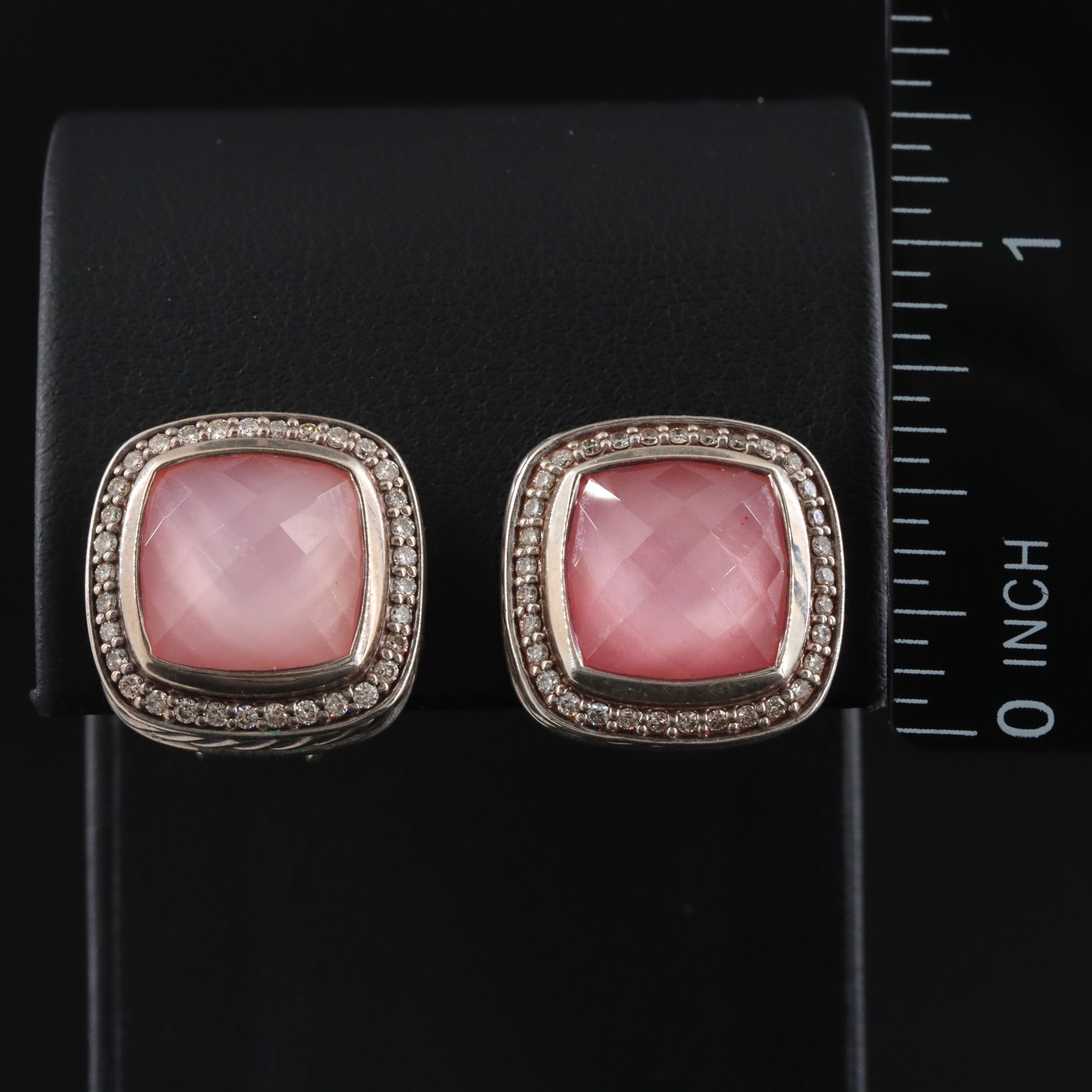 David Yurman Albion Sterling Quartz Doublet and CTW Diamond Earrings