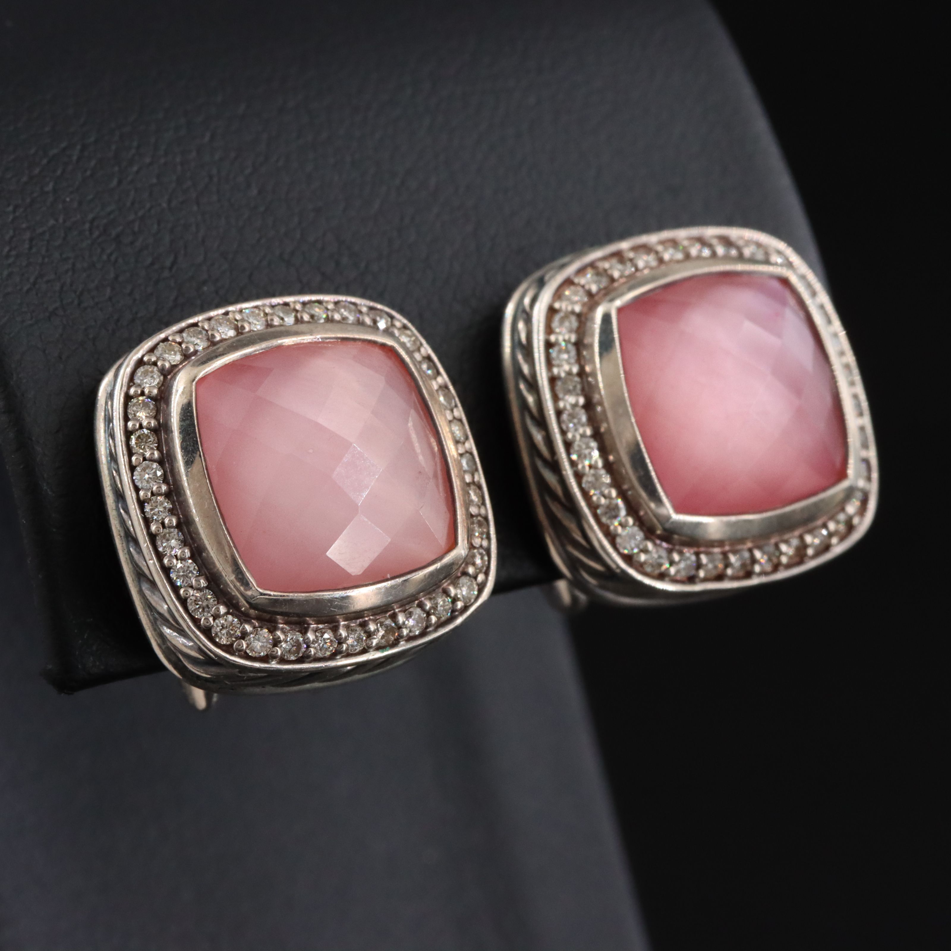 David Yurman Albion Sterling Quartz Doublet and CTW Diamond Earrings