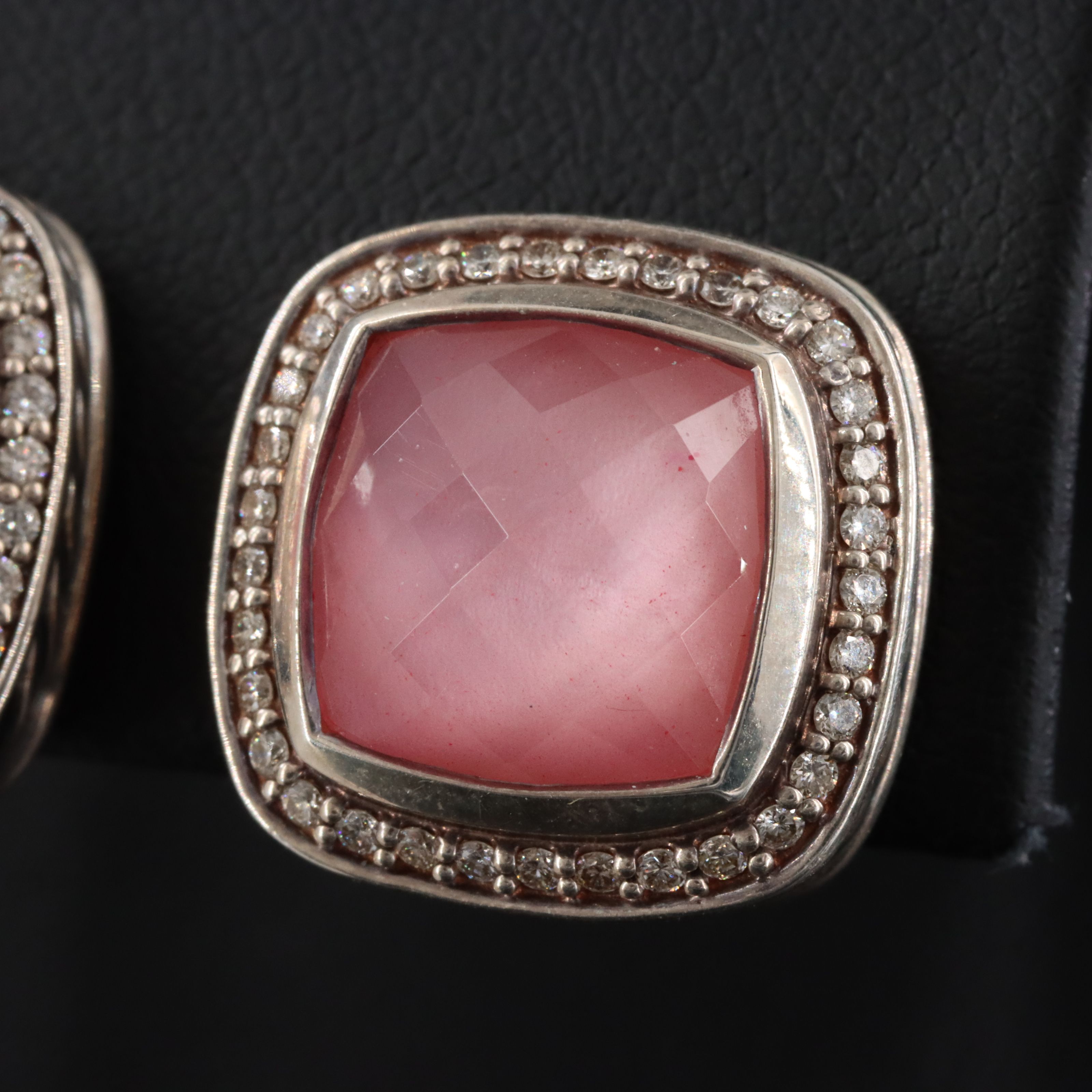 David Yurman Albion Sterling Quartz Doublet and CTW Diamond Earrings