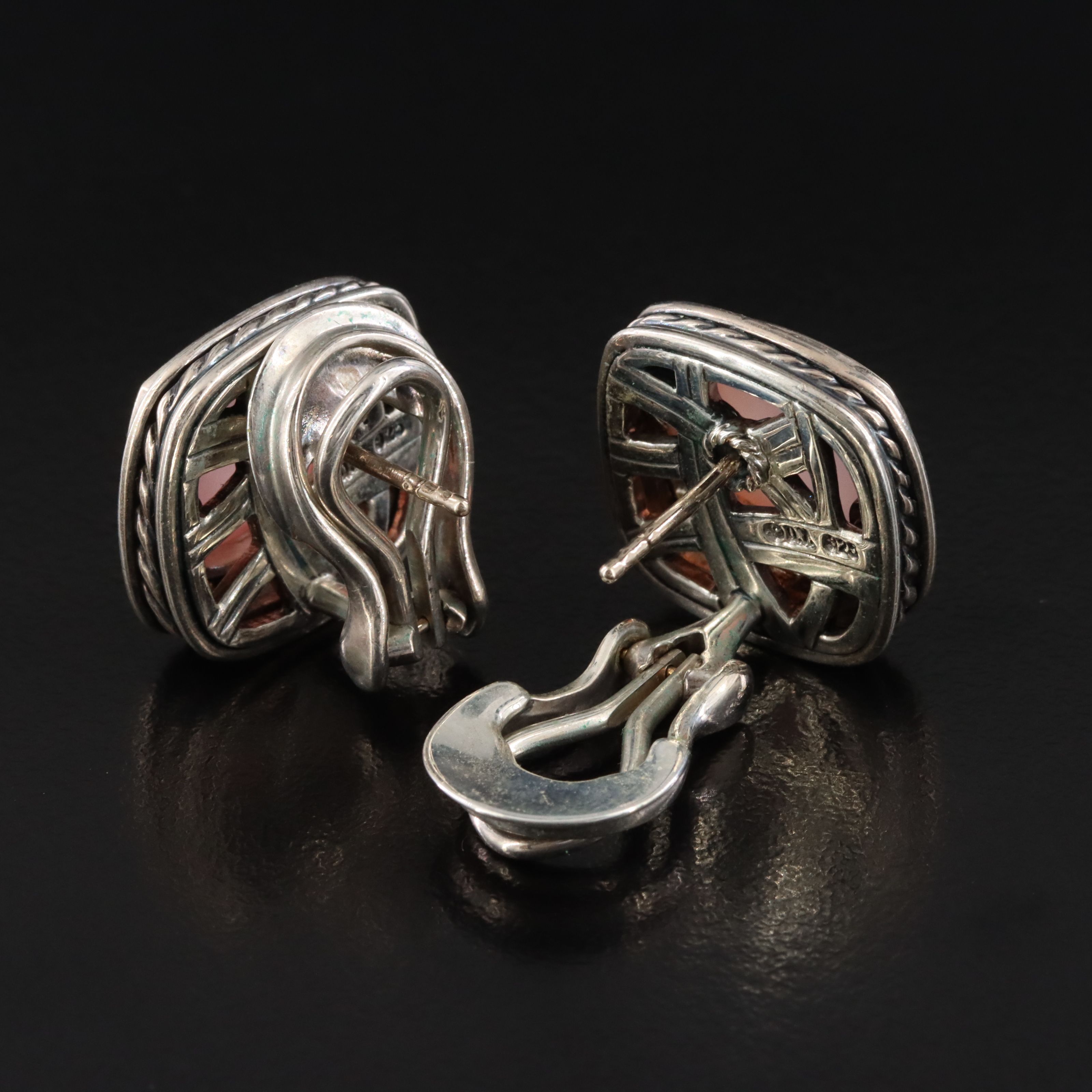 David Yurman Albion Sterling Quartz Doublet and CTW Diamond Earrings