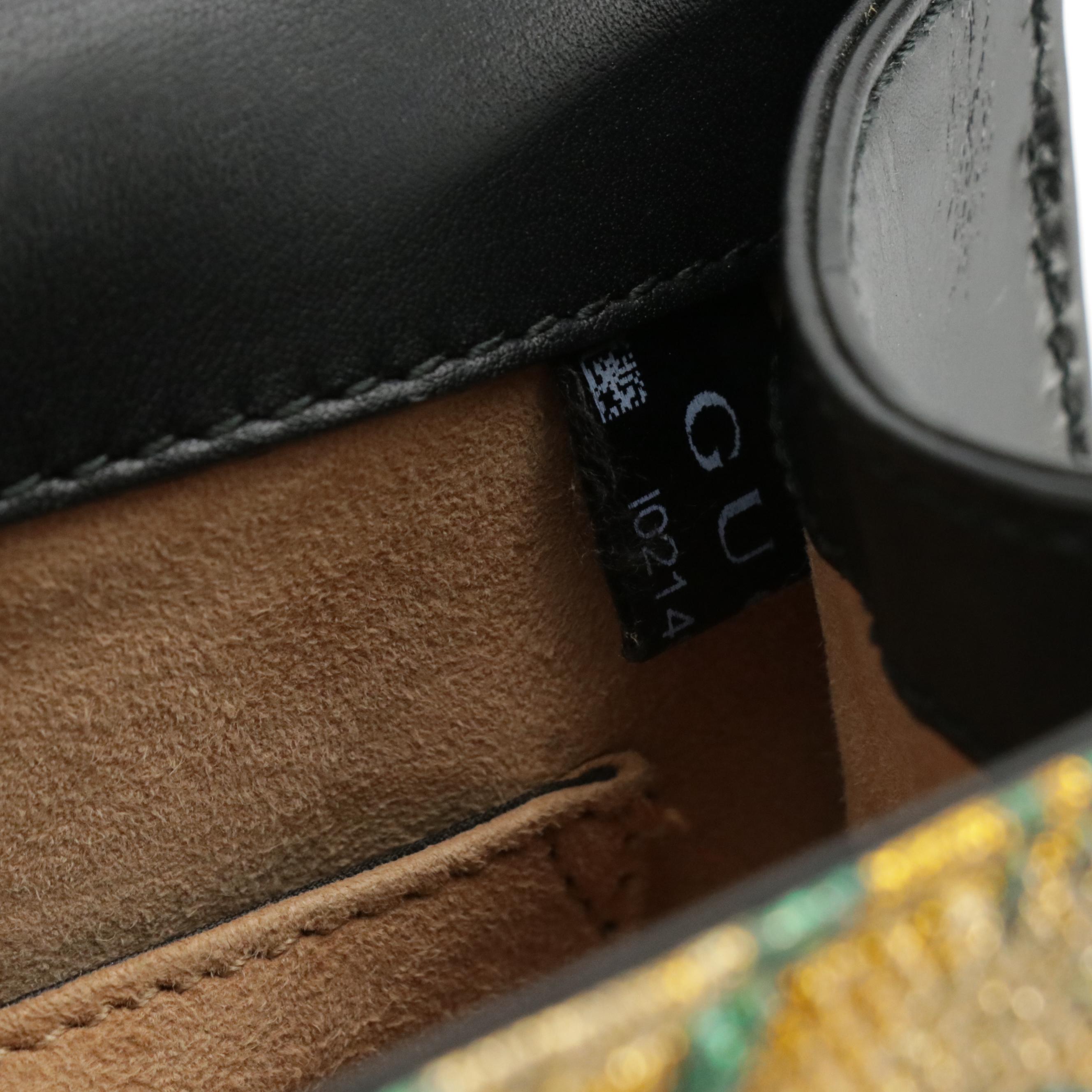 Gucci Sylvie Two-Way Bag in Metallic Brocade and Calfskin Leather