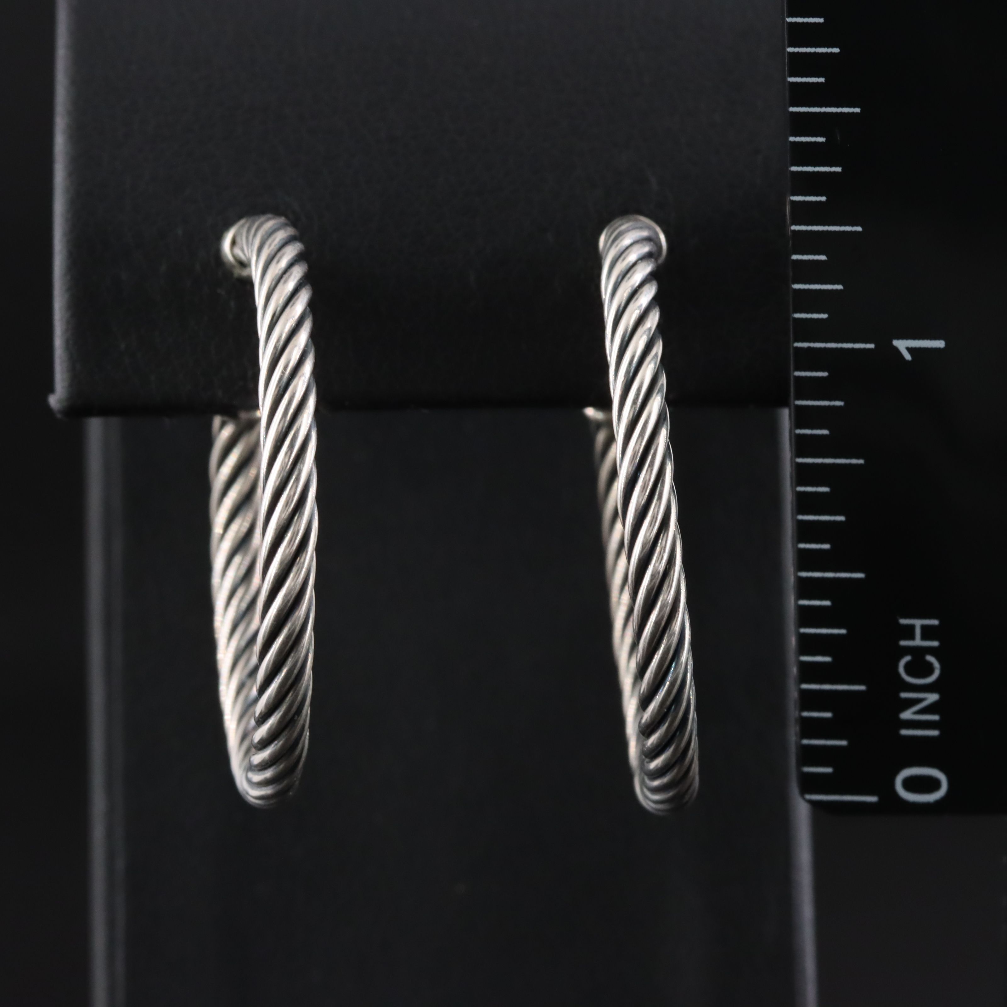 David Yurman Sterling Cable Hoop Earrings
