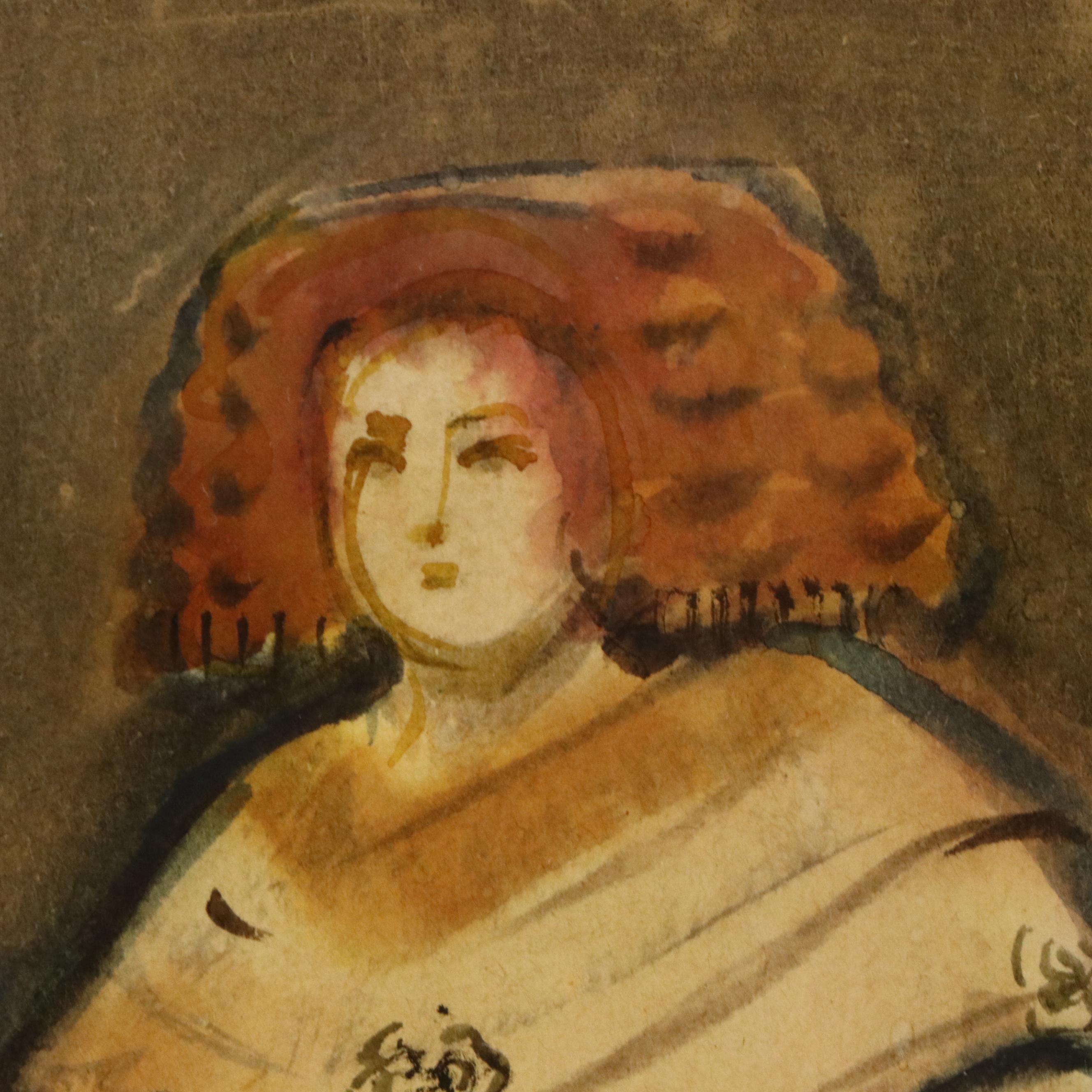 After Diego Velázquez Watercolor Painting "The Infanta Maria Theresa of Spain"