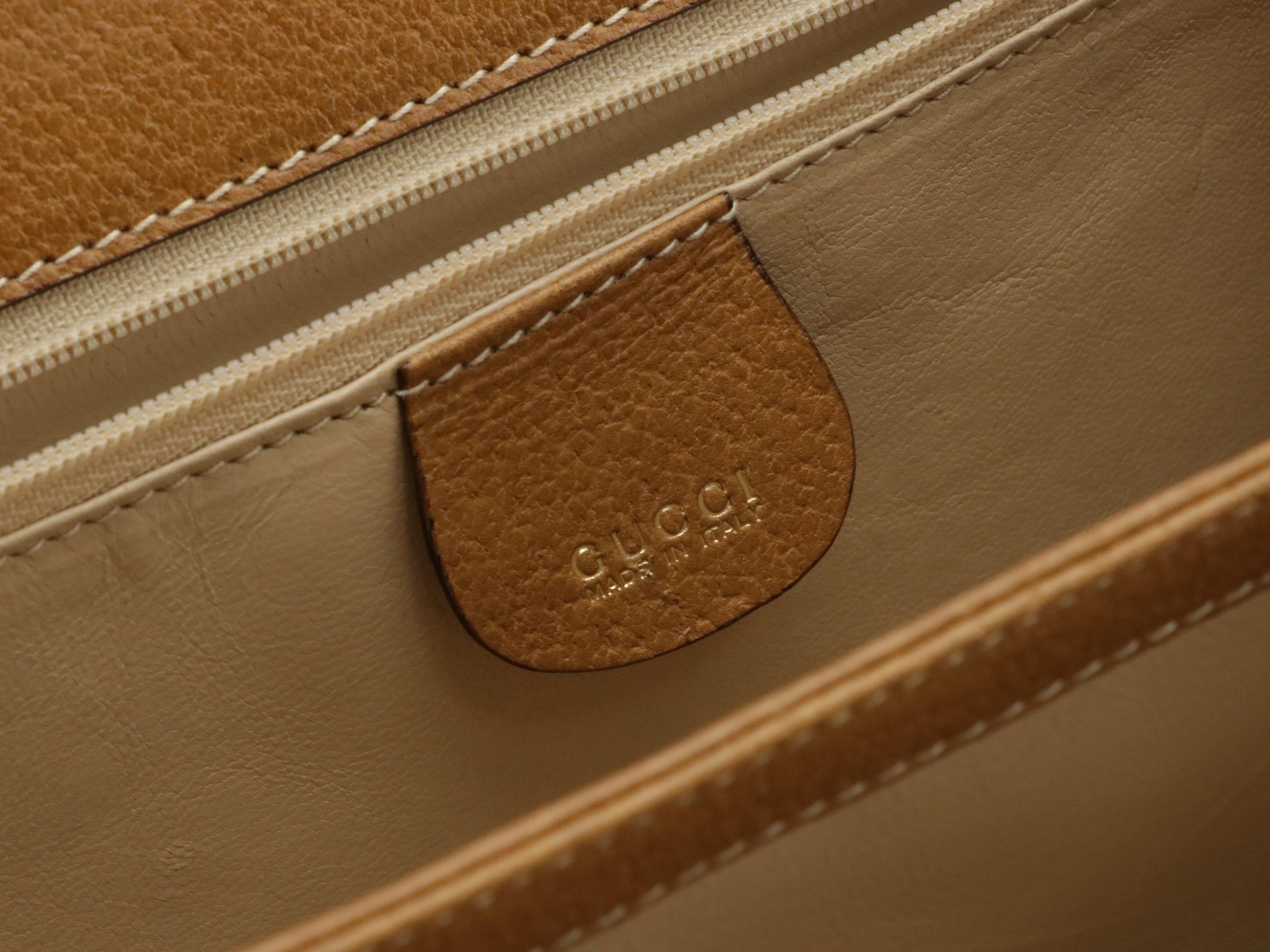 Gucci Vintage Buckle Flap Bag in Brown Cinghiale Leather