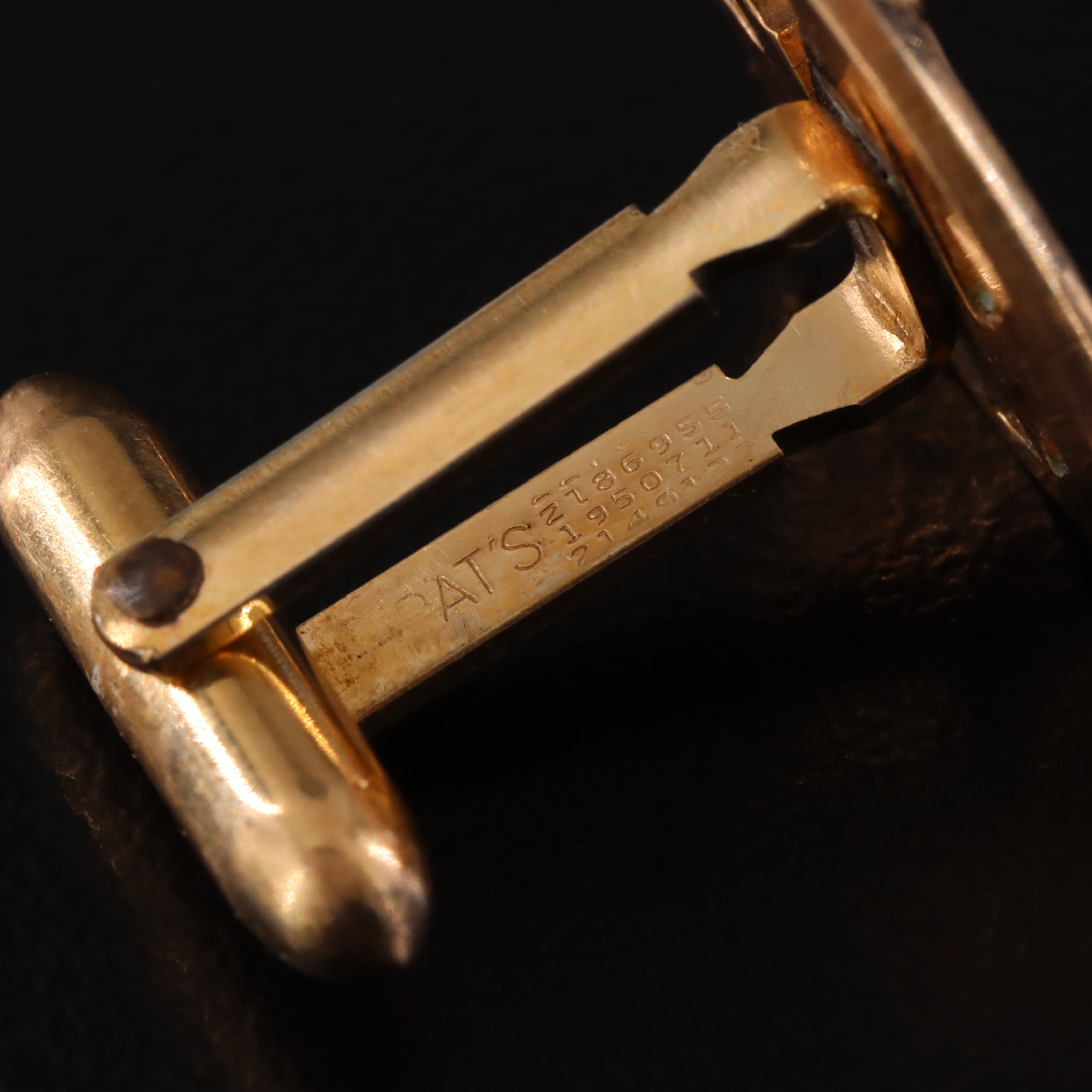 Masonic Gold-Filled Rhinestone Cufflinks