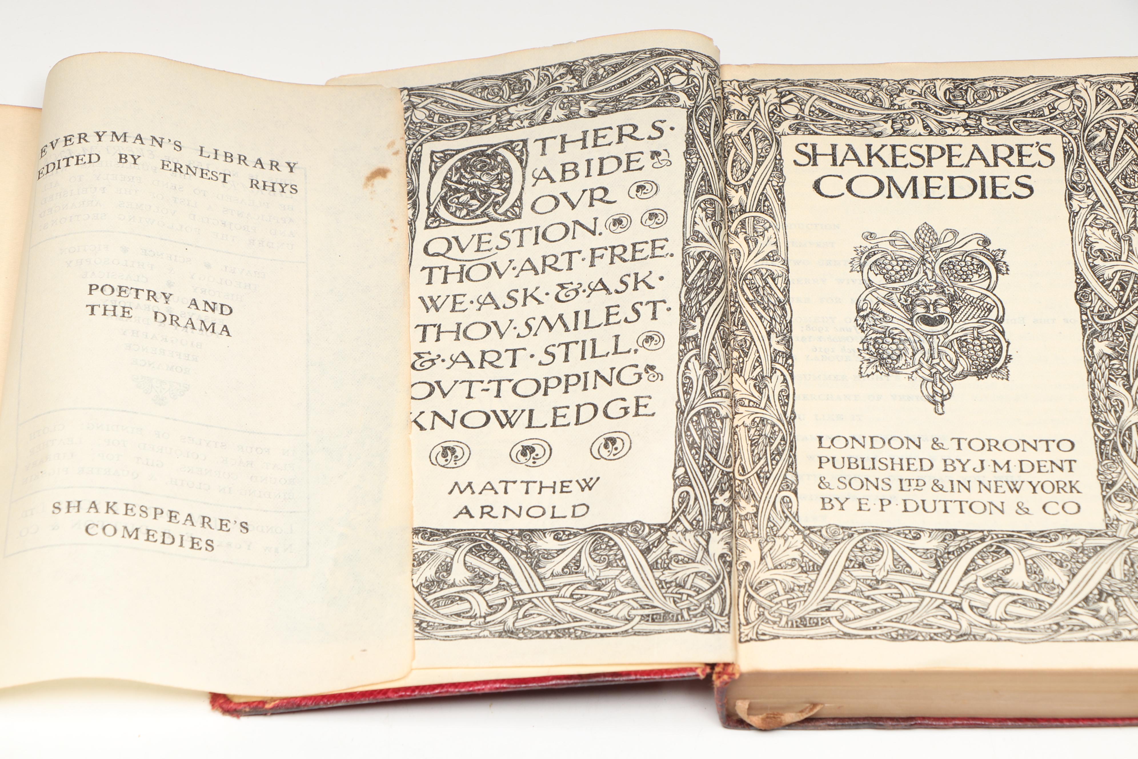 Everyman's Library Shakespeare, Franklin and More Classics, Early 20th Century