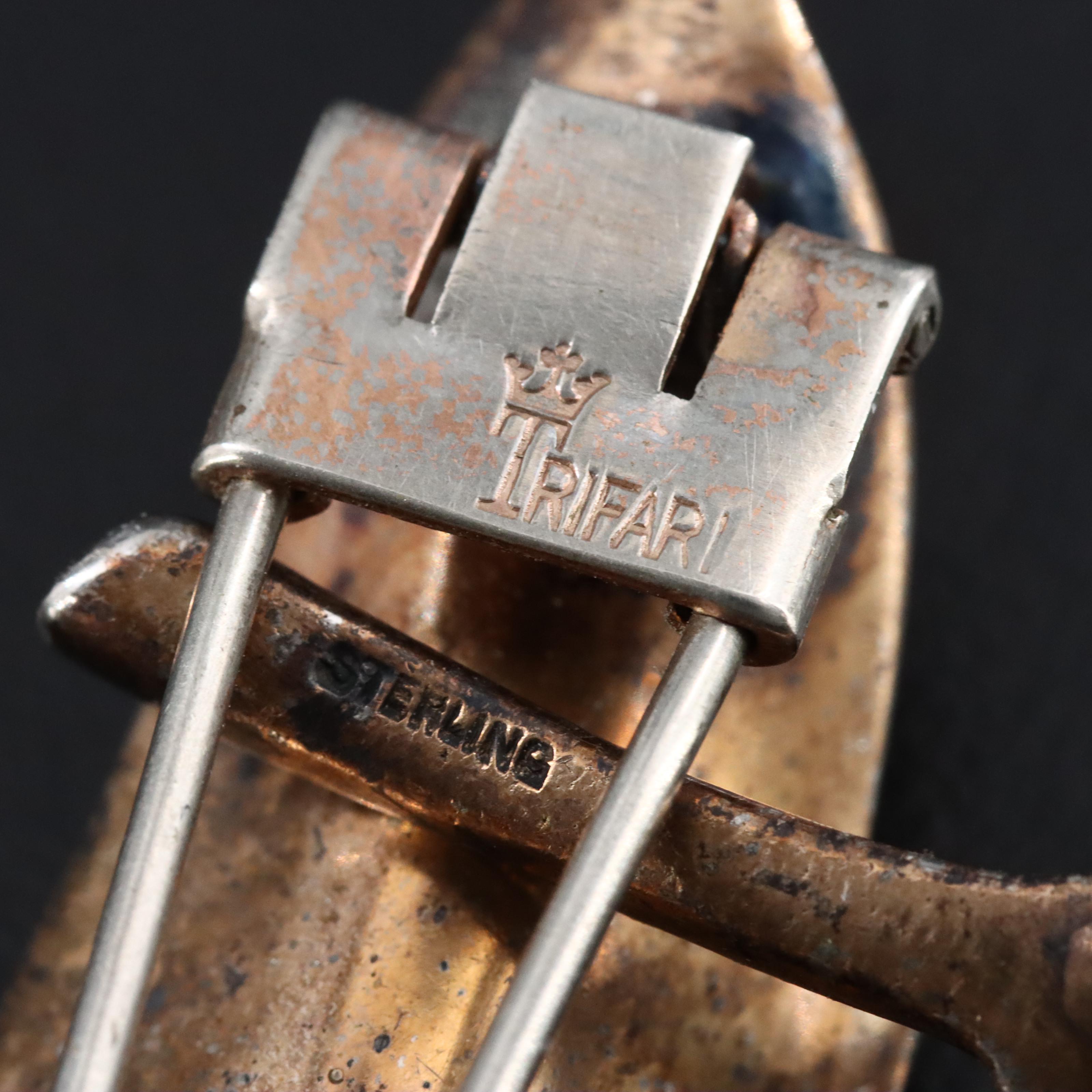 Crown Trifari Dress Pins with Foilbacks