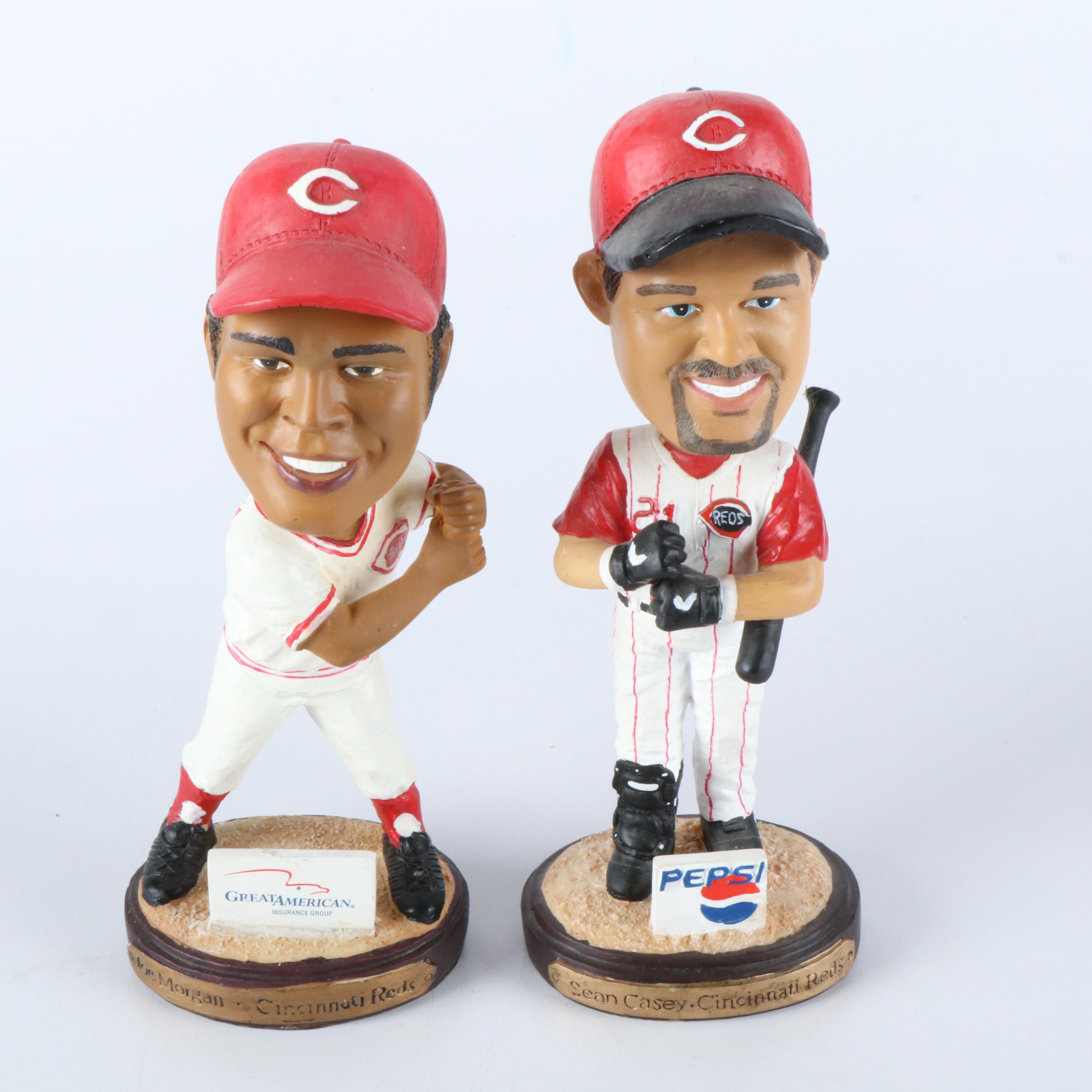 Joe Morgan, Sean Casey, Scott Rolen Bobbleheads and Signed Morgan Baseball