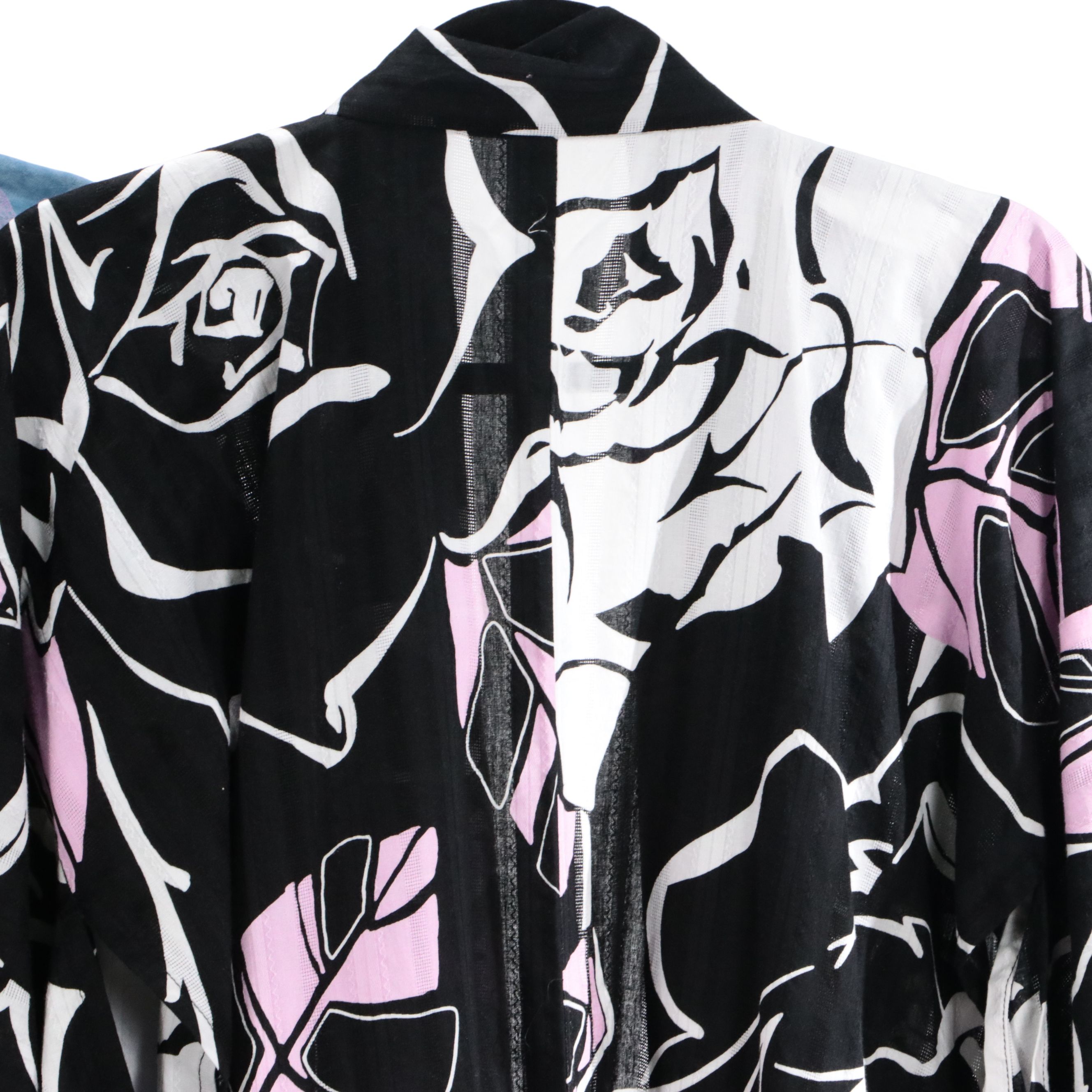 Japanese Yukata Kimonos in Black Bara, Tie-Dye Butterfly & Purple Floral Cotton