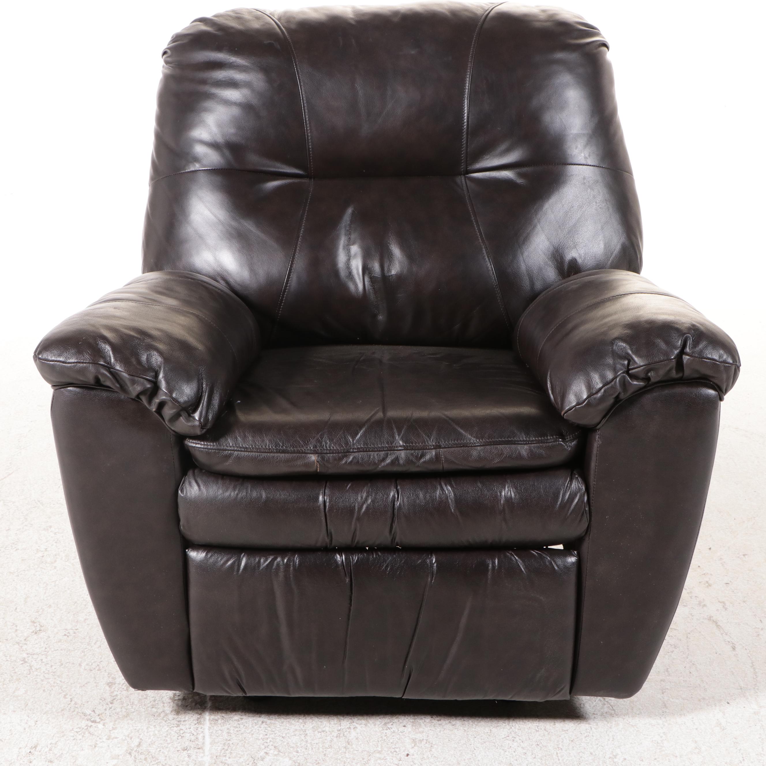 Overstuffed Faux Leather Recliner