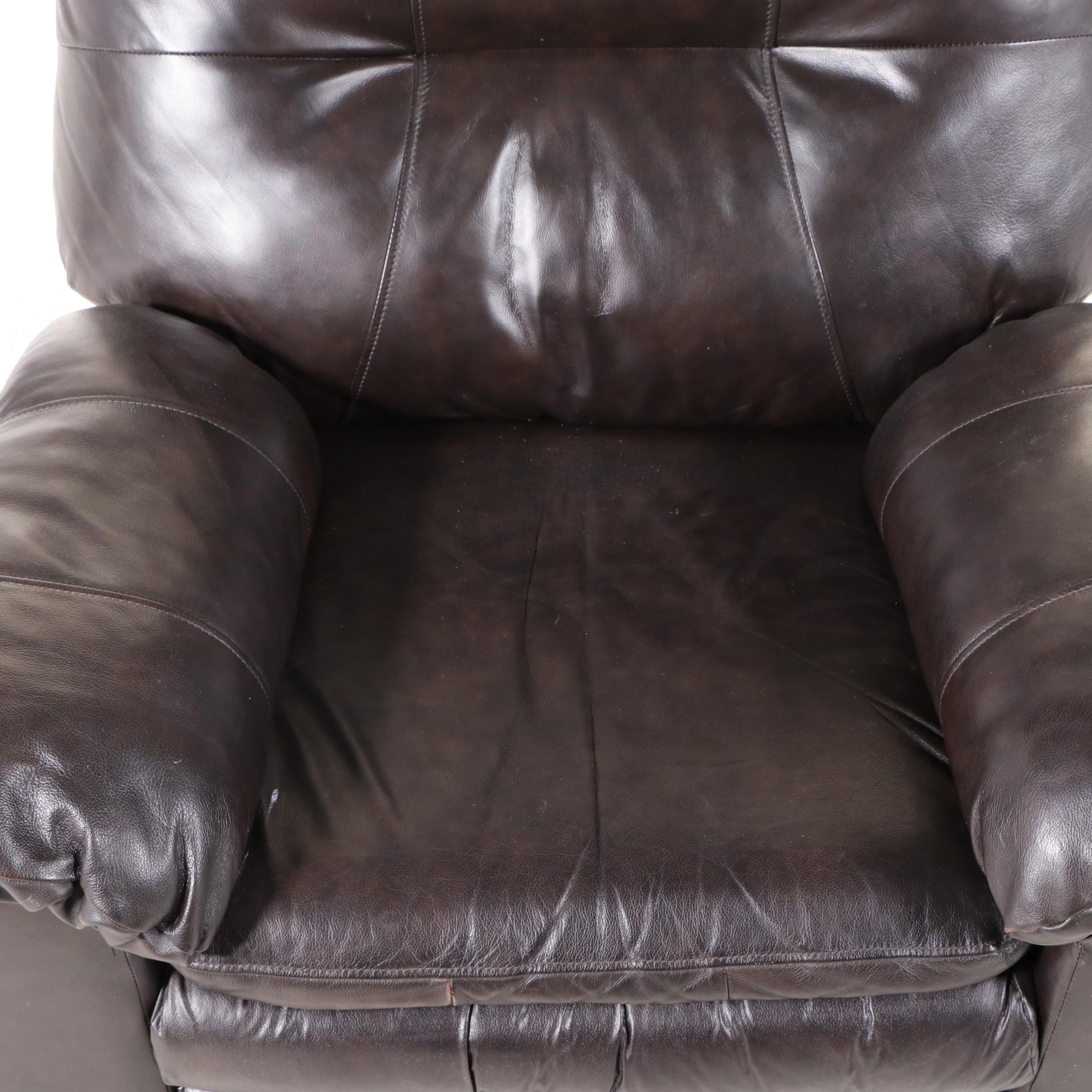 Overstuffed Faux Leather Recliner
