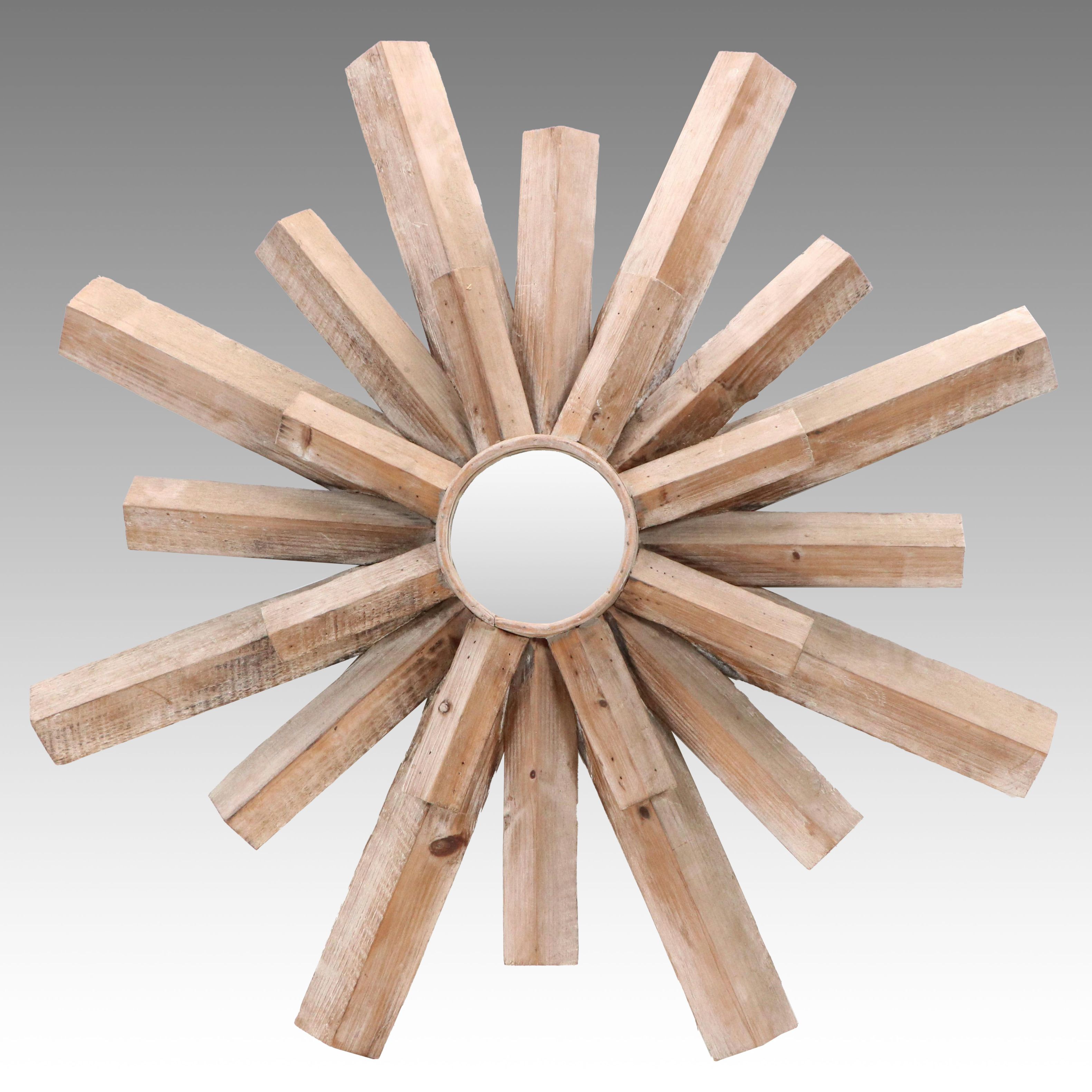 Crestview Collection Co. Rustic Style Radial Wooden Wall Mirror