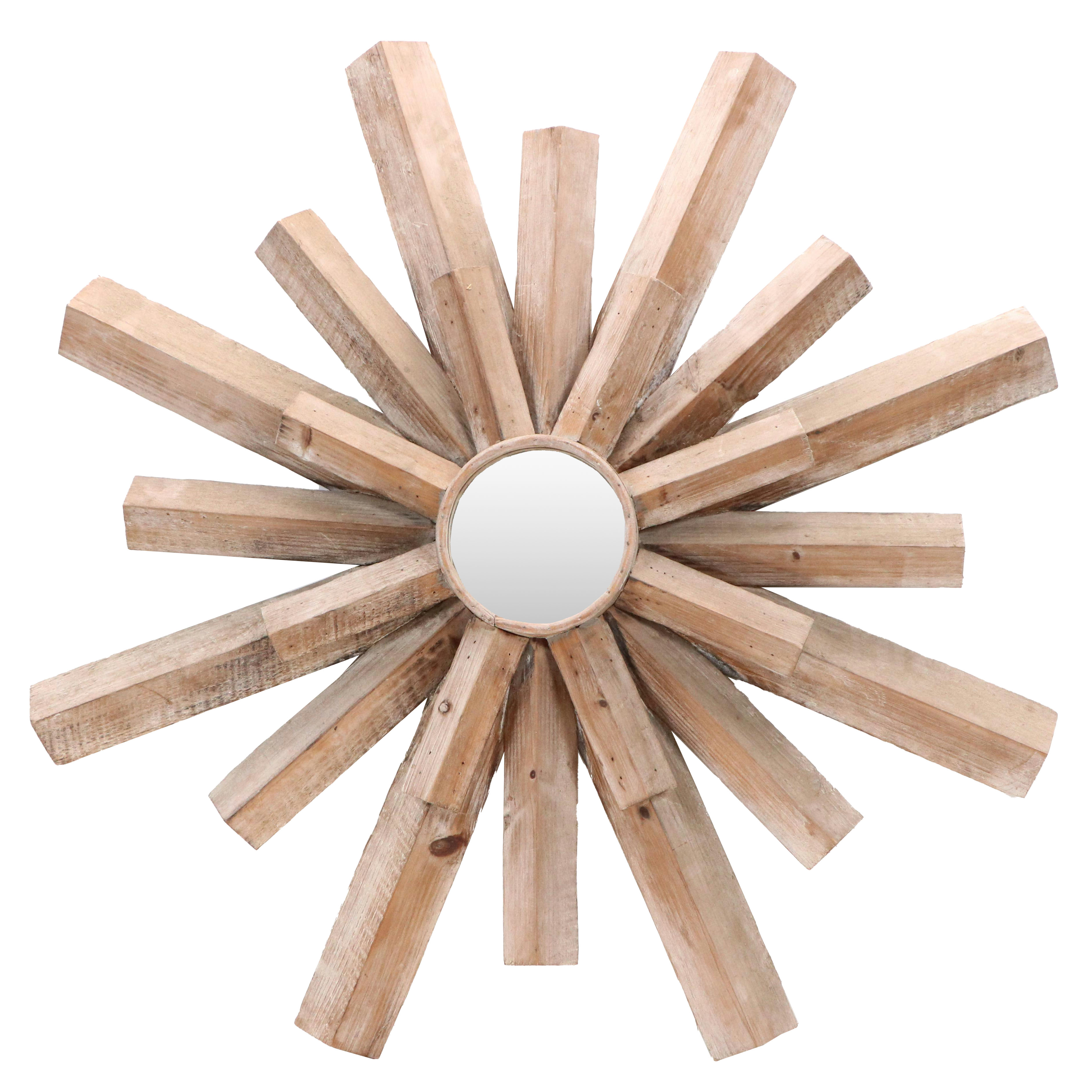 Crestview Collection Co. Rustic Style Radial Wooden Wall Mirror